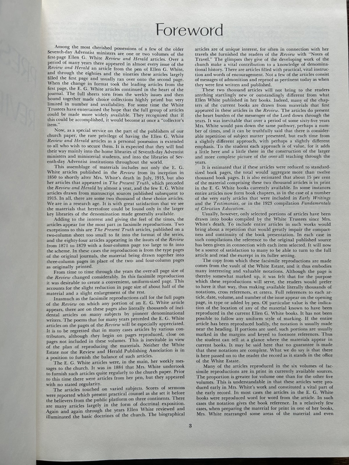 COMPLETE SET Ellen G White Present Truth & Review and Herald Articles Vols 1-6