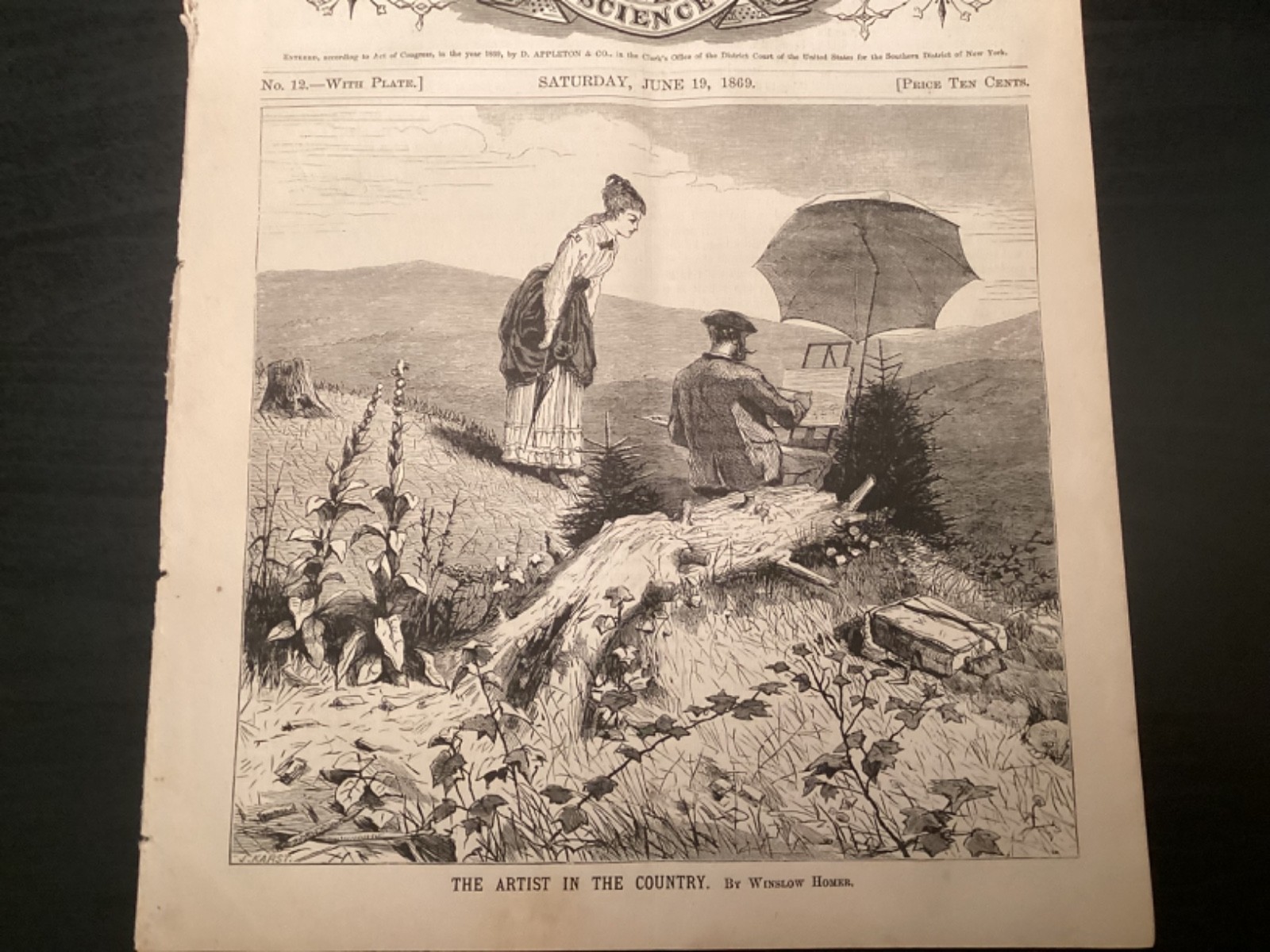 June 19, 1869 Issue Of Appleton’s Journal – Winslow Homer Cover Illustration