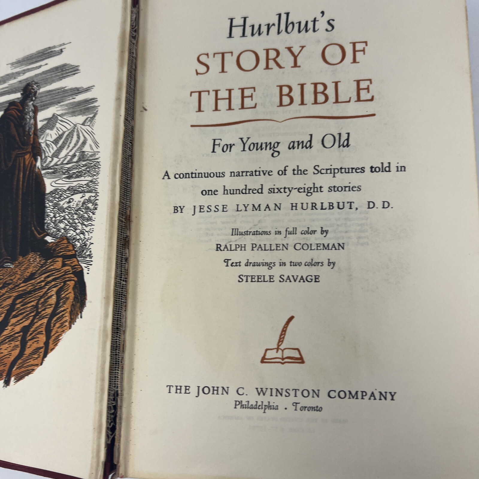 Hurlbut’s story of the Bible 1957 Ralph Pallen Coleman Illustrated New Edition