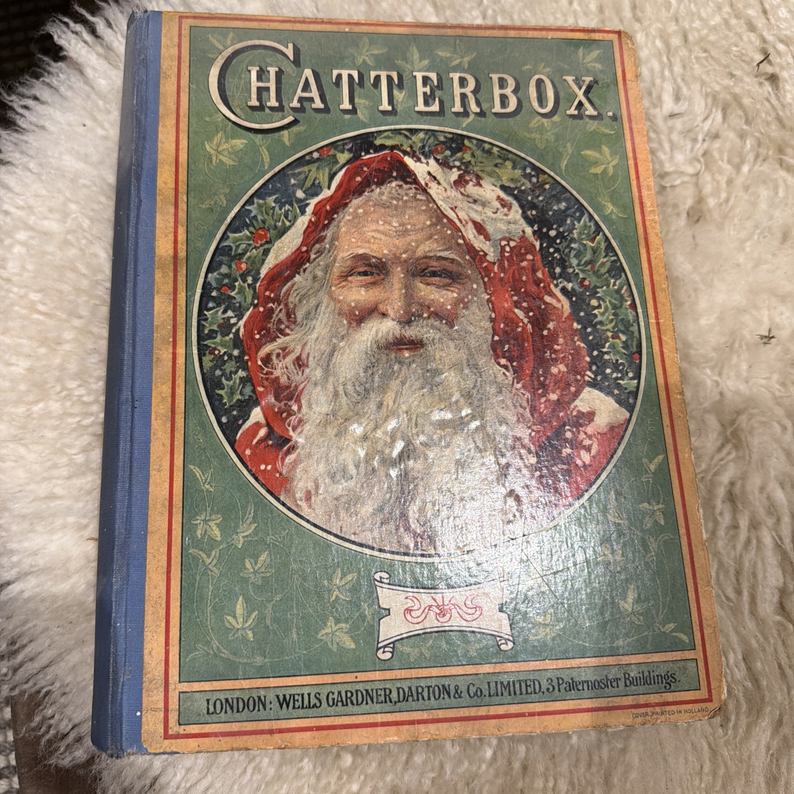 Antique Christmas Children’s Book Chatterbox 1919 Santa Claus