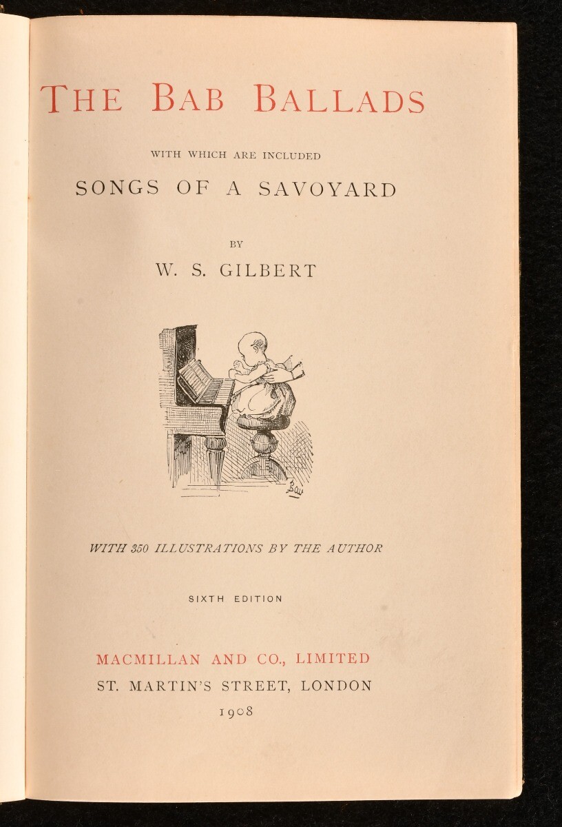 1908 Bab Ballads Fine Binding Riviere and Son Sixth Edition W S Gilbert