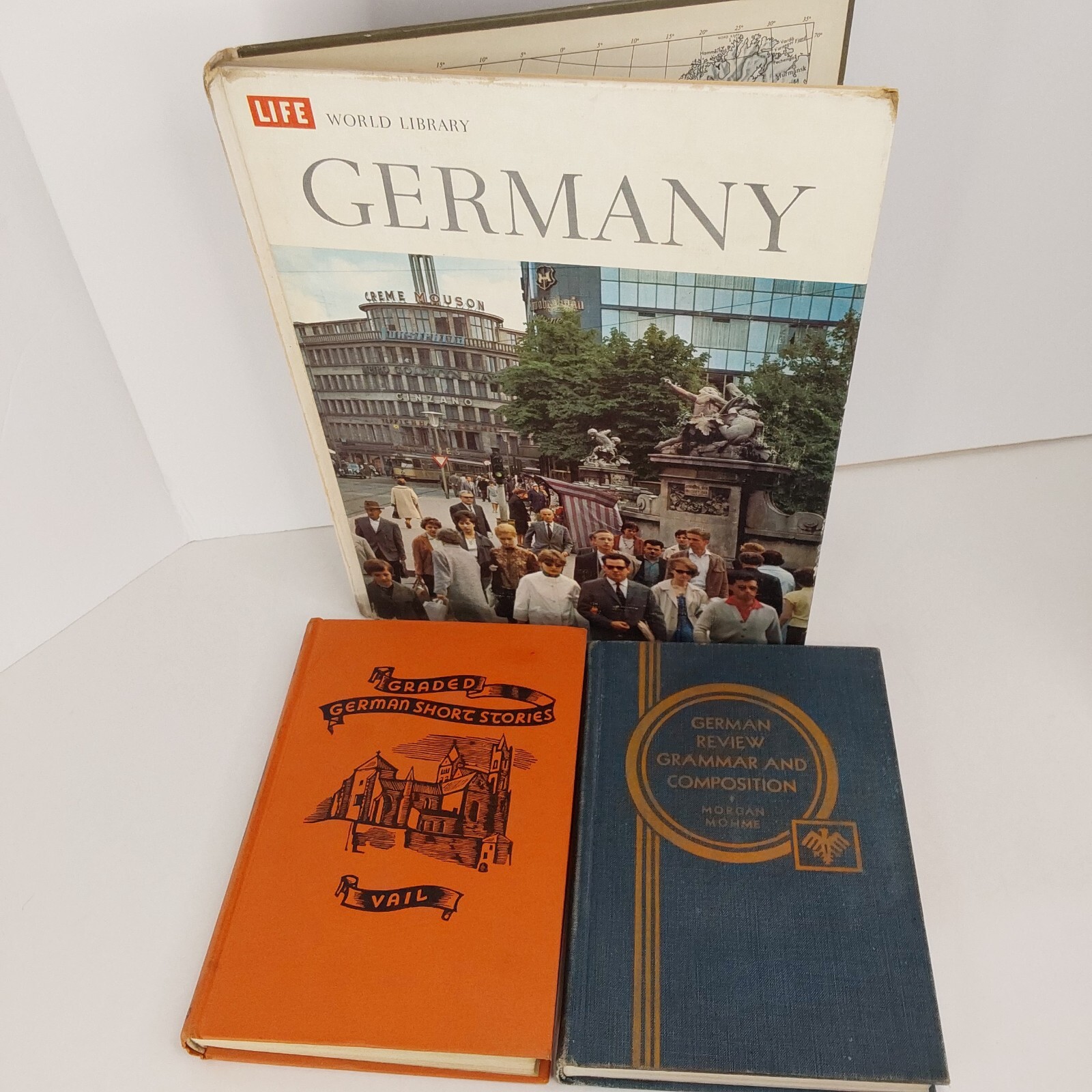 3 German Books: Grammer & Comp. 1934, Short Stories 1946, Life:Germany 1961