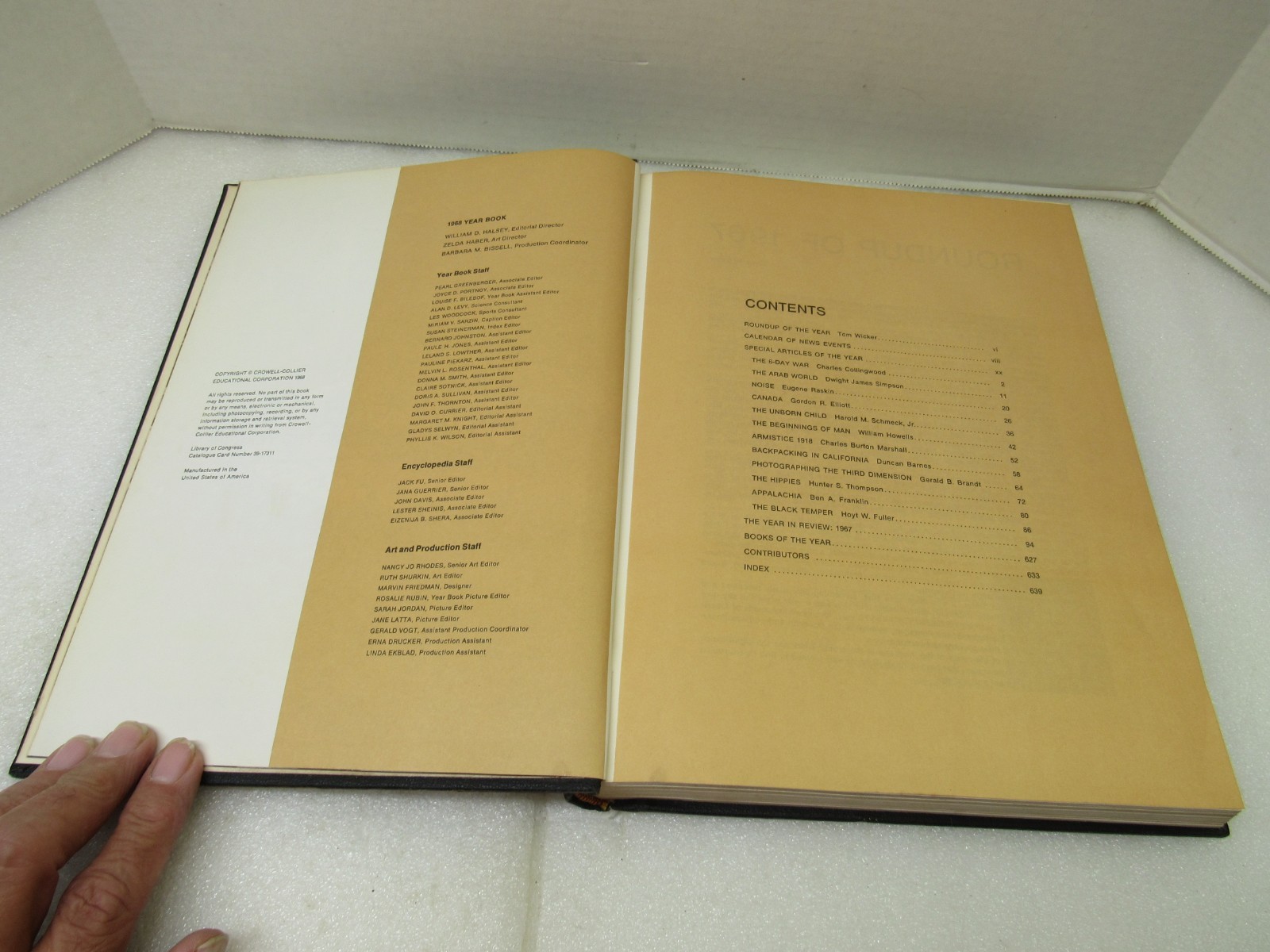 Collier’s Encyclopedia Yearbook Covering 1967 P.F. Collier & Sons 1968 Hardcover