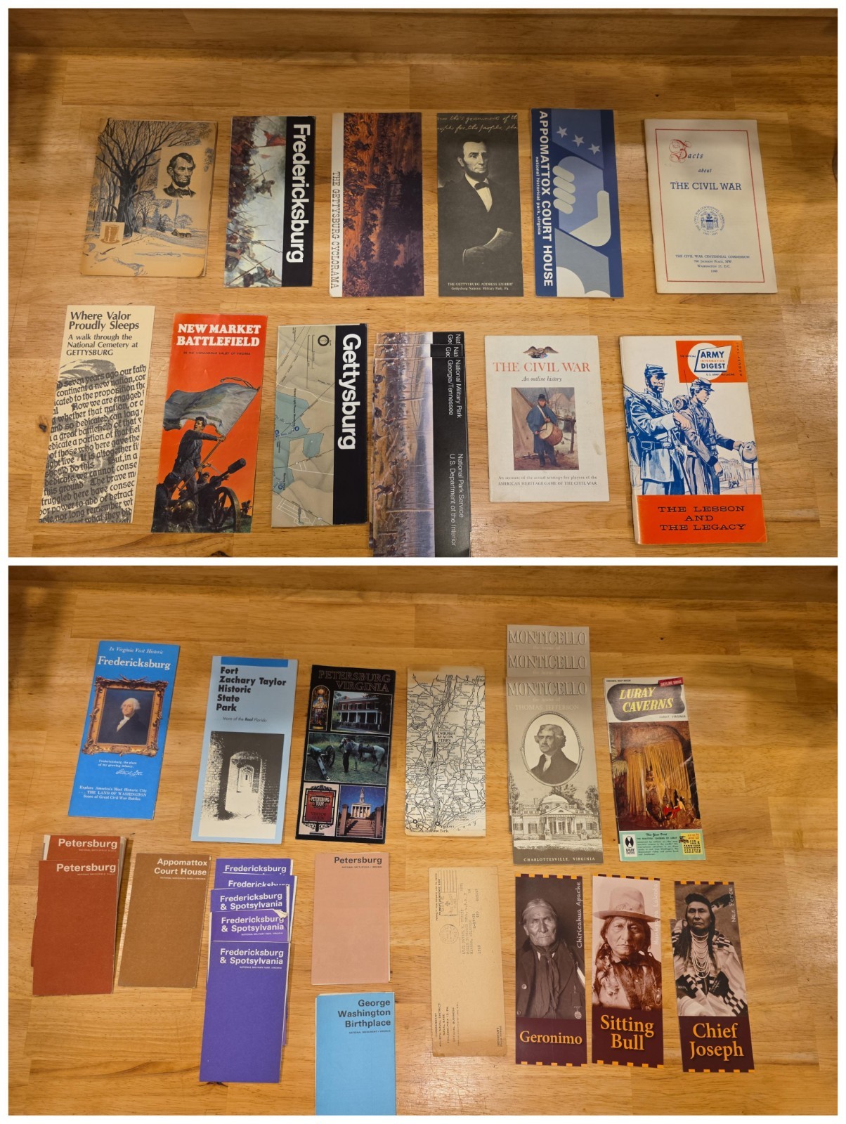 Huge Lot Of Civil War Battlefield, Montecello & Others Brochures