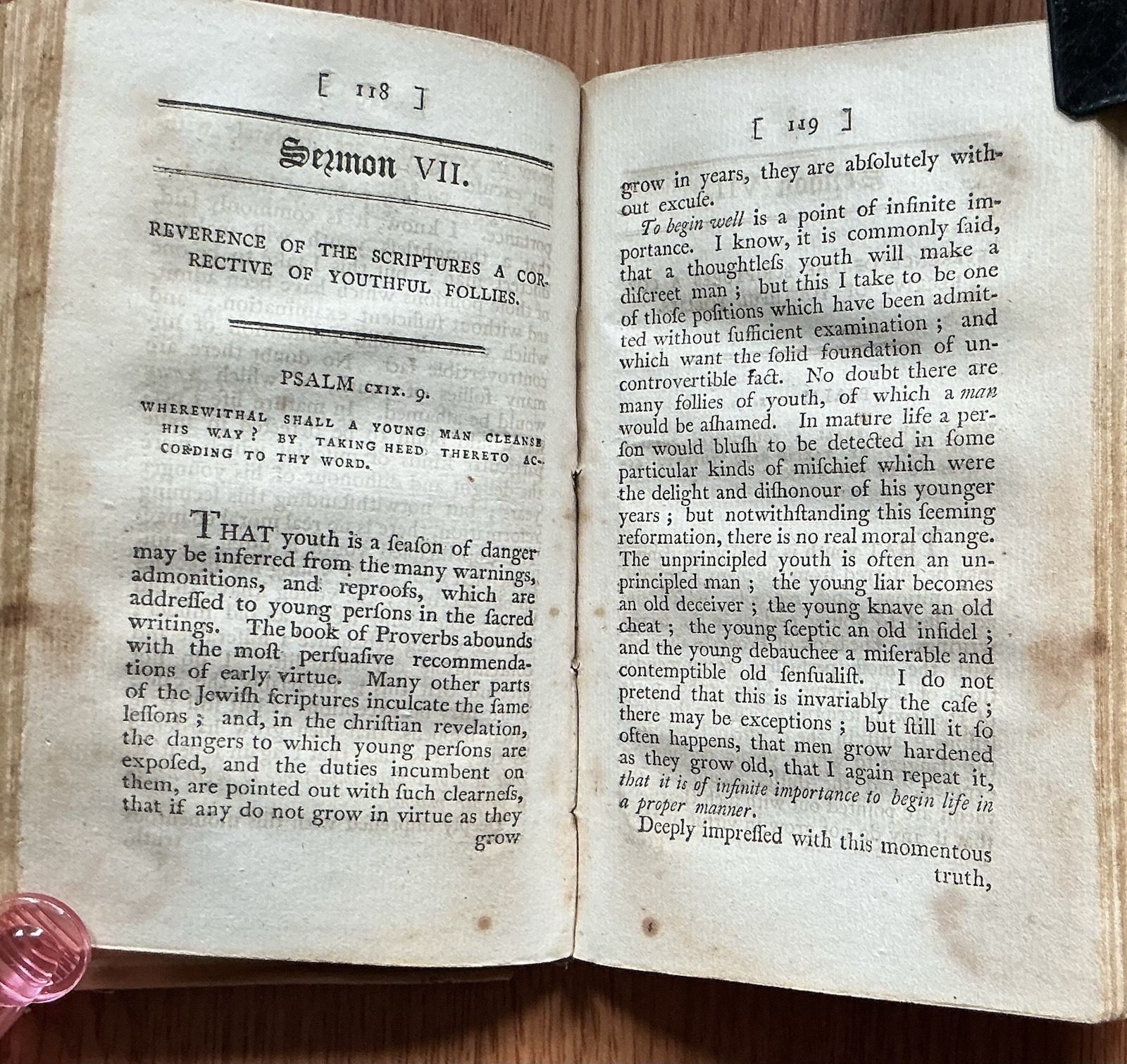 DISCOURSES YOUNG PERSONS John Clarke Old 1804 Leather Christian Religious Book