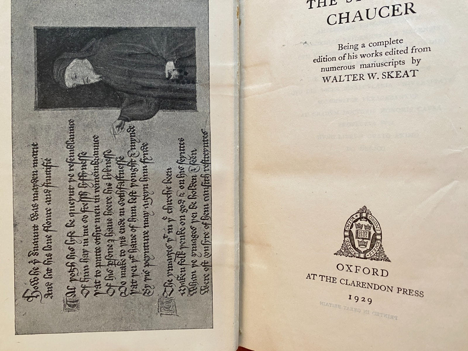 Chaucer’s Works – a complete edition, 1929, Oxford Press
