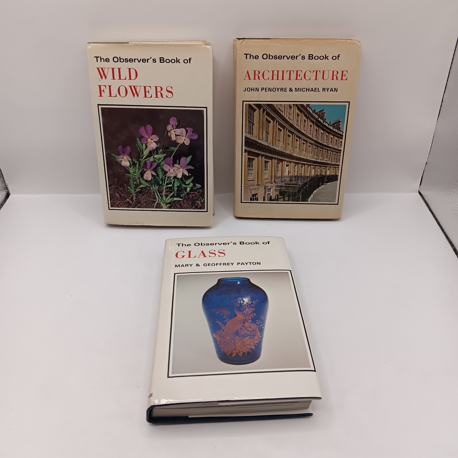 Observer’s Books Bundle x3 Architecture Glass Wild Flowers Vintage Books HB