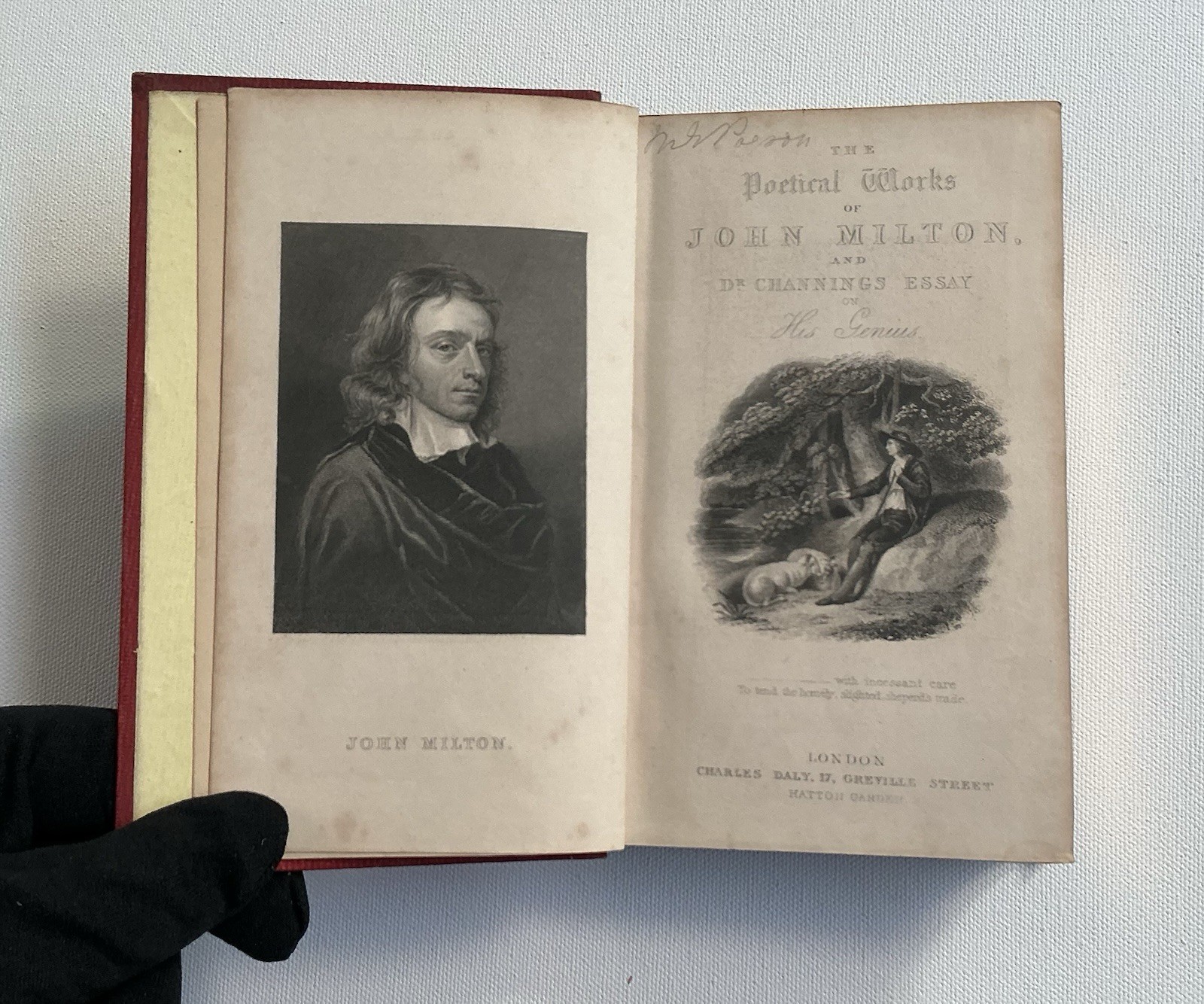 THE POETICAL WORKS OF JOHN MILTON PARADISE LOST POEMS MEMOIR Vintage 1800’s HC