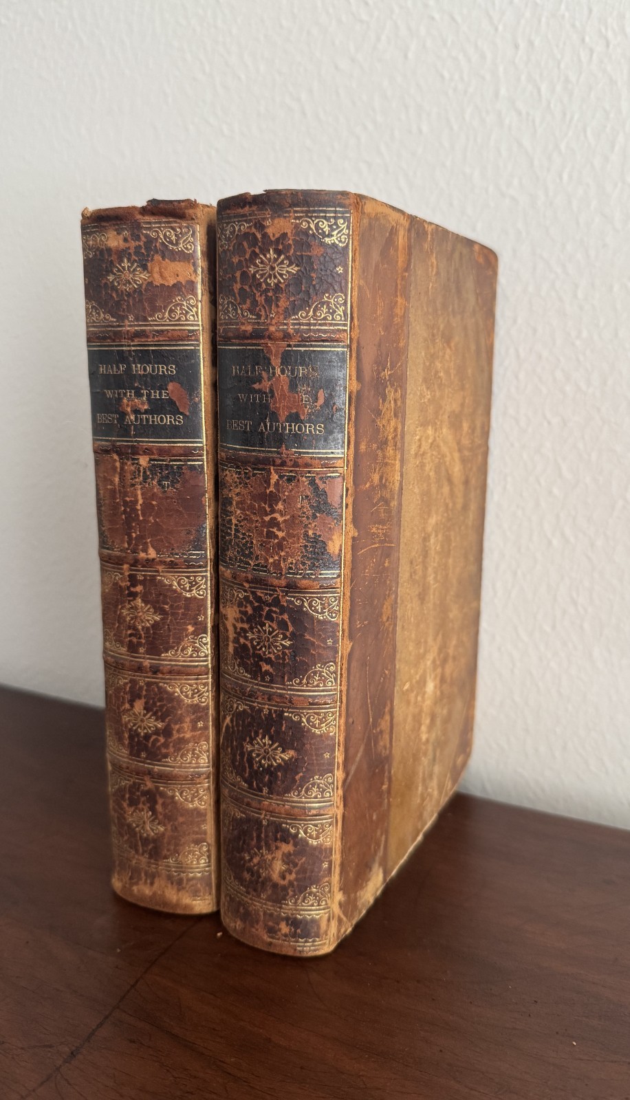 Antique Victorian Leather Bound Books Set of 3 | 1867 & 1891 | Charles Knight