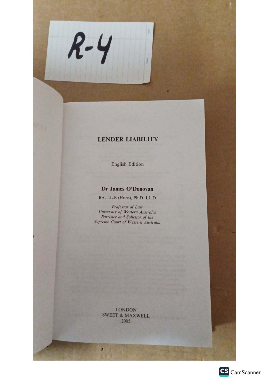 Lender Liability English Ed By Dr James O’Donovan