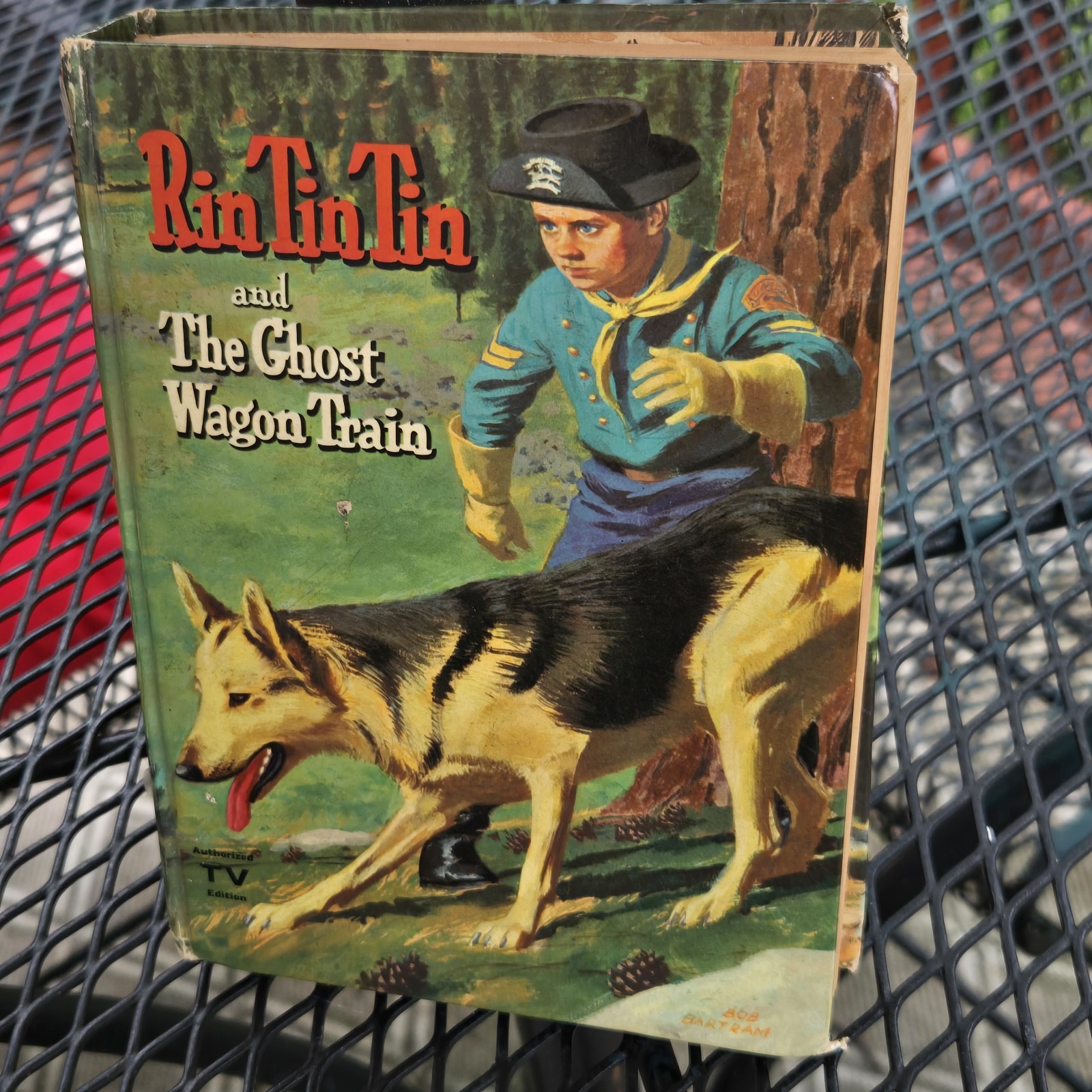 RIN TIN TIN, Ghost Wagon Train © 1958 Whitman Color Illustrated Classic HB Book
