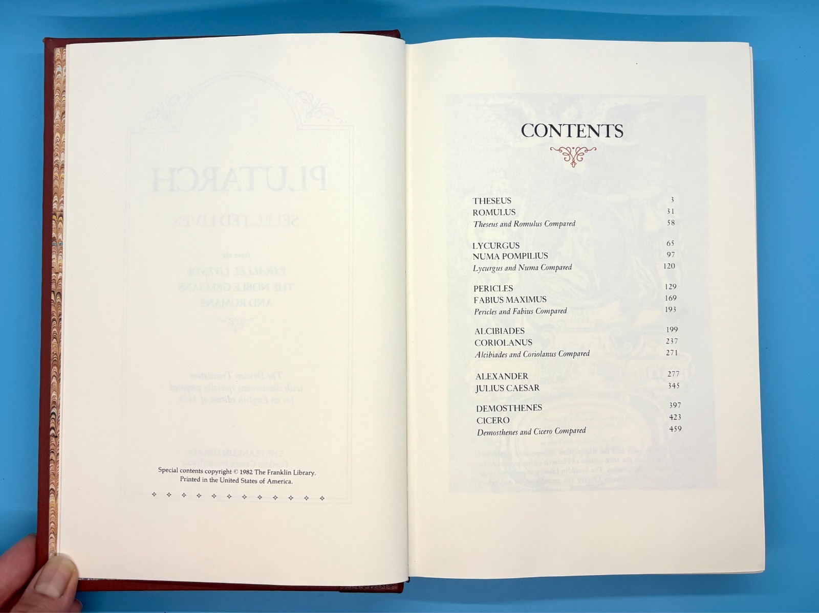 Franklin Library Plutarch Selected Lives 1/4 Leather 1982 Excellent Condition