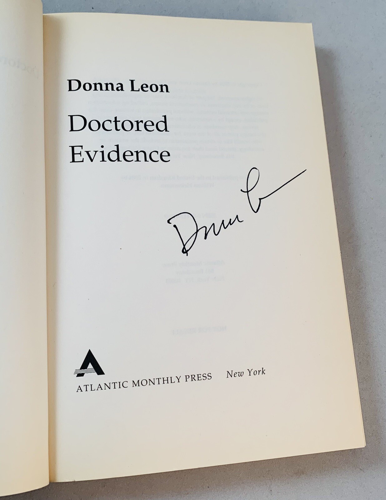 Doctored Evidence-Donna Leon-SIGNED!-UNCORRECTED PROOF-ARC-TRUE First/1st-RARE!!