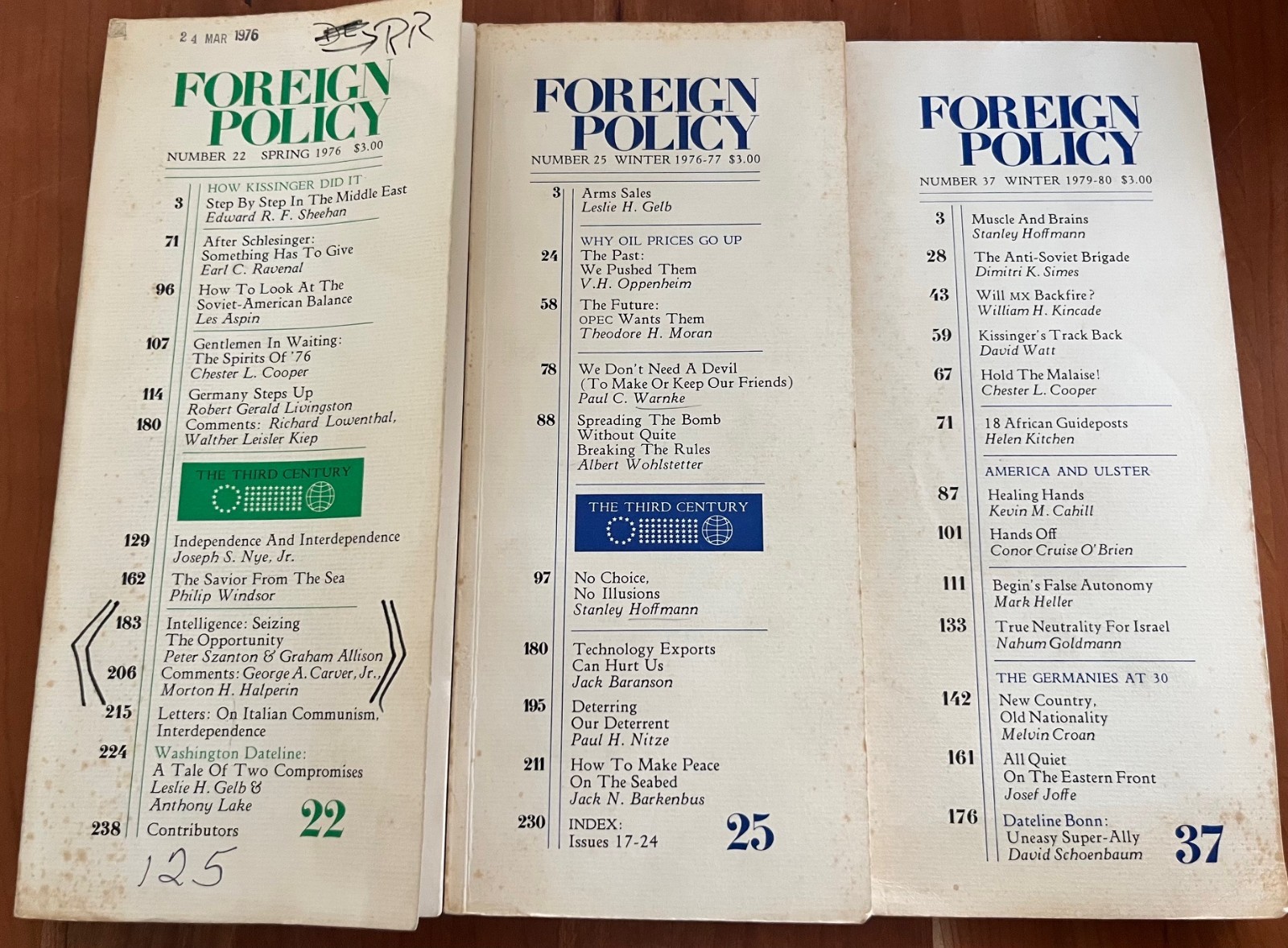 FREE SHIP! Group of 3 Foreign Policy Issues 1976