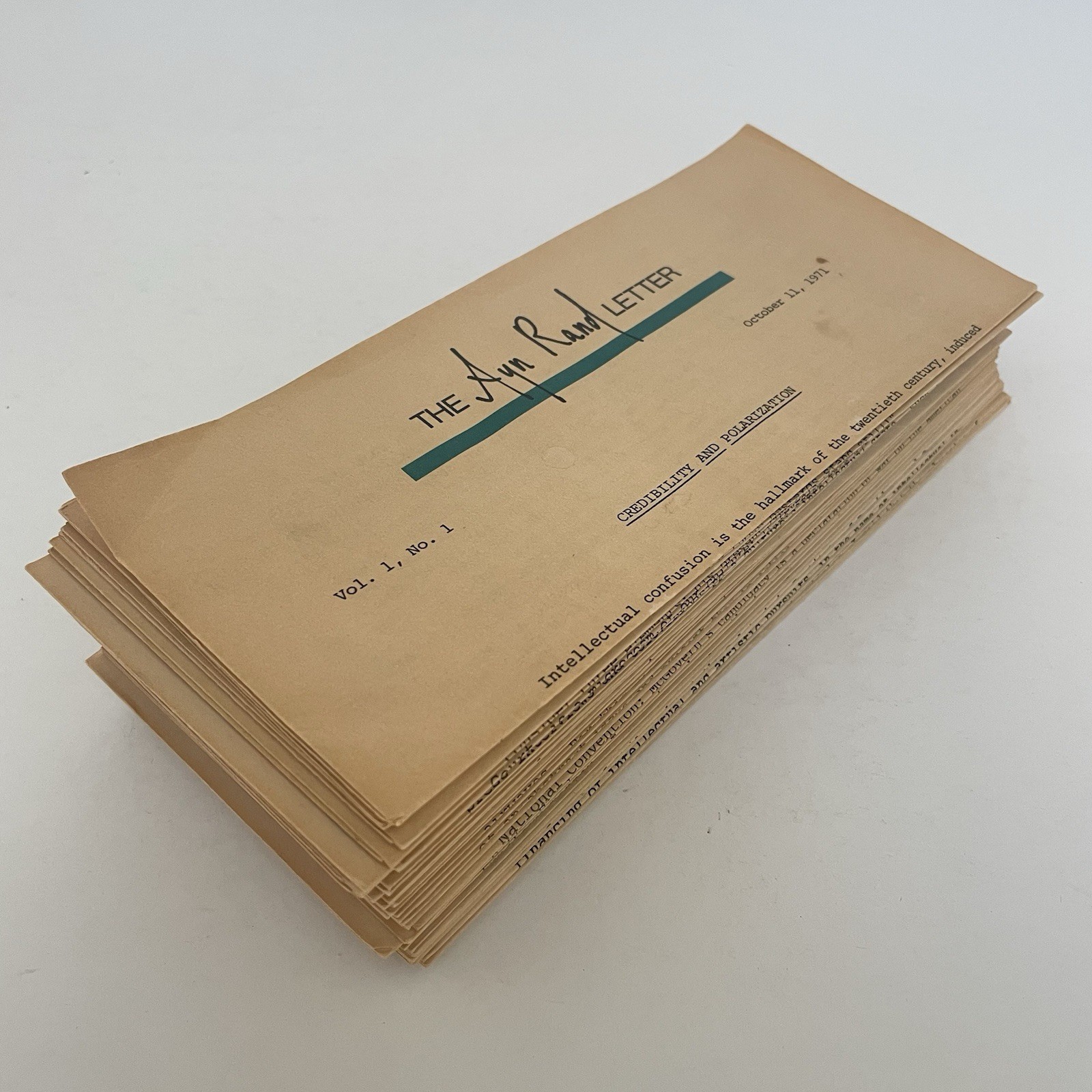 AYN RAND The Ayn Rand Letter – 36 Issues – Oct 71 (First Issue) – Feb 1973 RARE