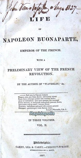 THE LIFE OF NAPOLEON BUONAPARTE 3-Volume Hardcover Antique Book Set from 1827