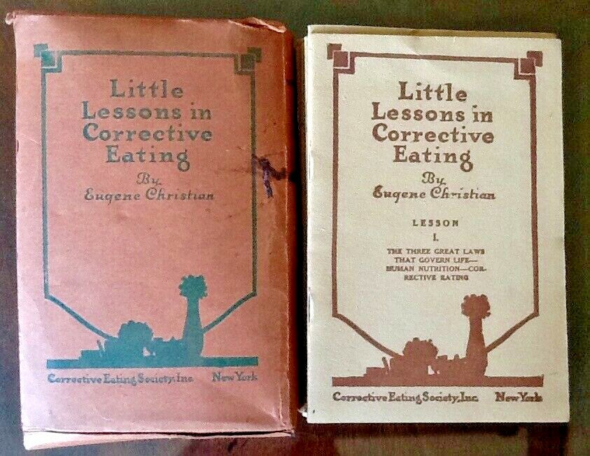 24 Little Lessons in Corrective Eating Eugene Christian,1916, Full Set WONDERFUL
