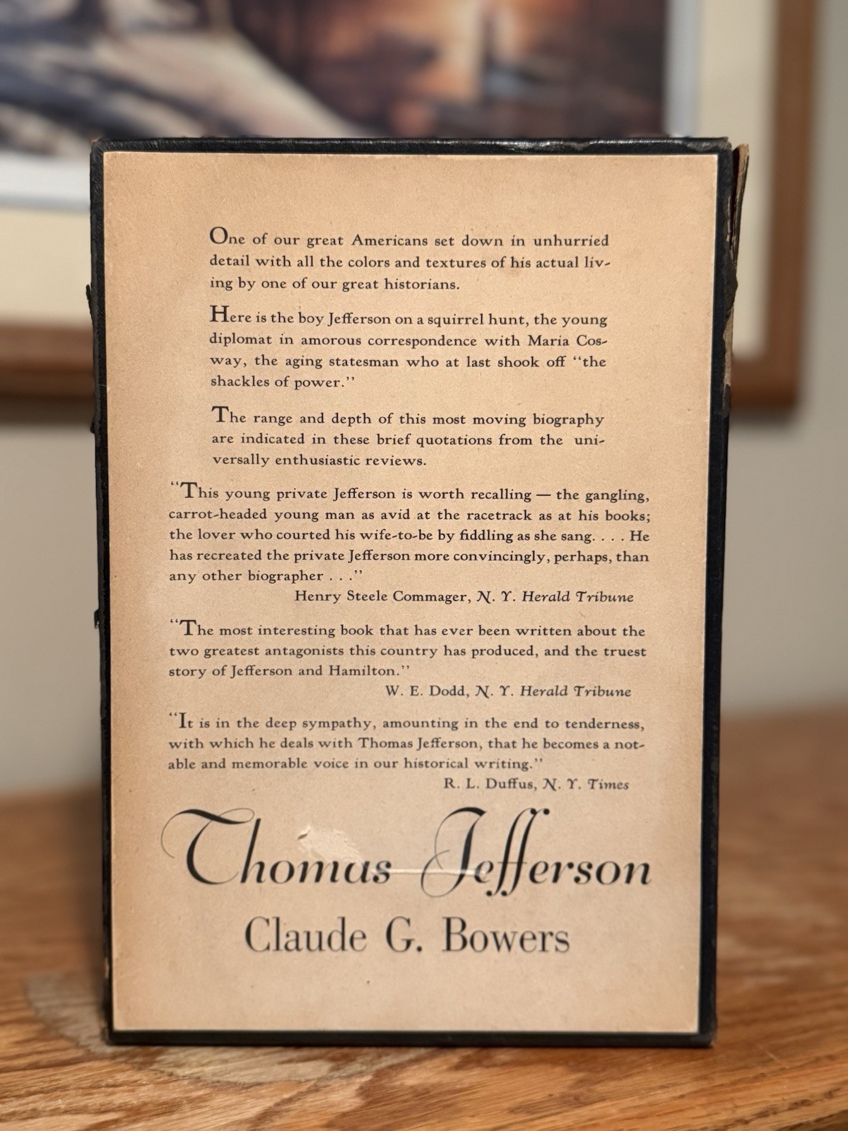 Thomas Jefferson TRILOGY Claude Bowers Power Young Hamilton 1945 Riverside Box