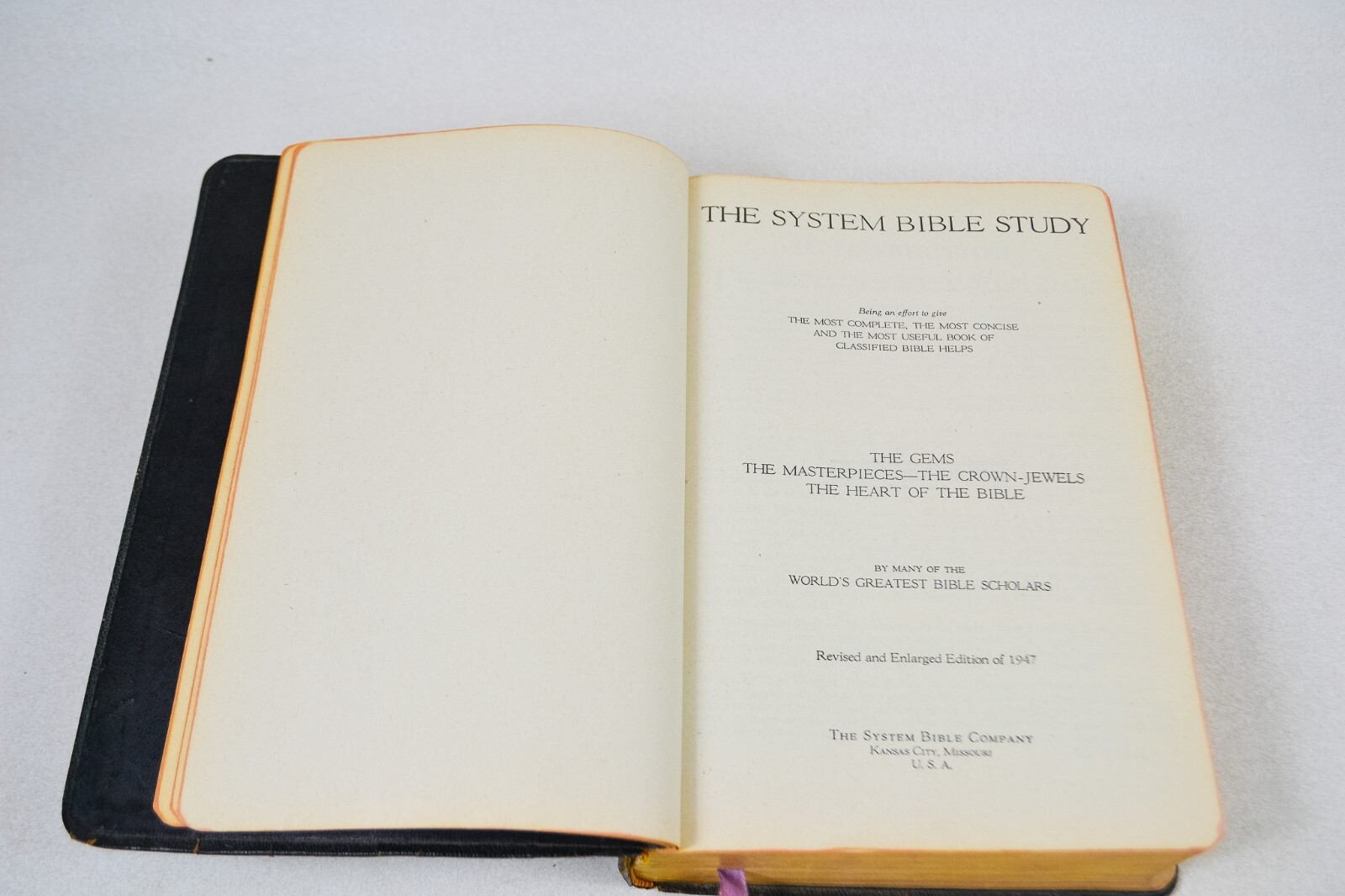 1933 System Bible Study Revised and Enlarged Genuine Leather Reference