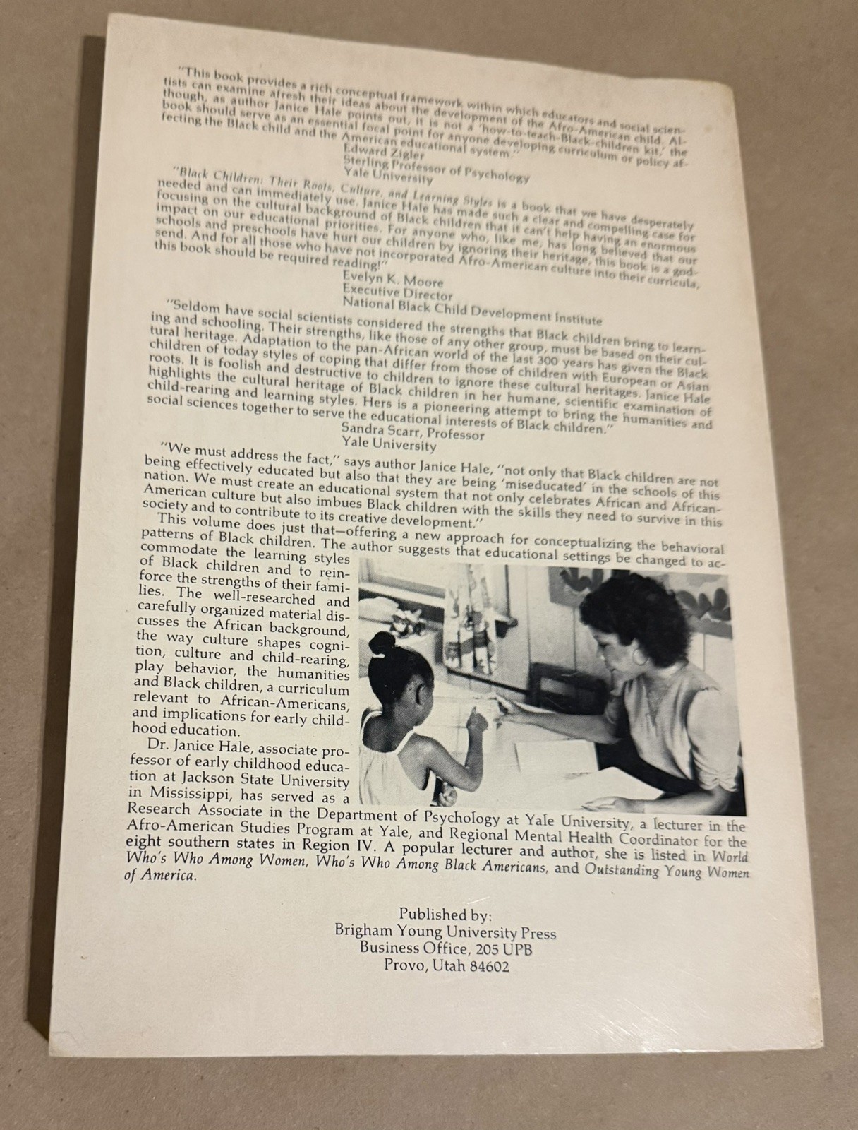 Janice E. Hale BLACK CHILDREN THEIR ROOTS CULTURE AND LEARNING STYLES