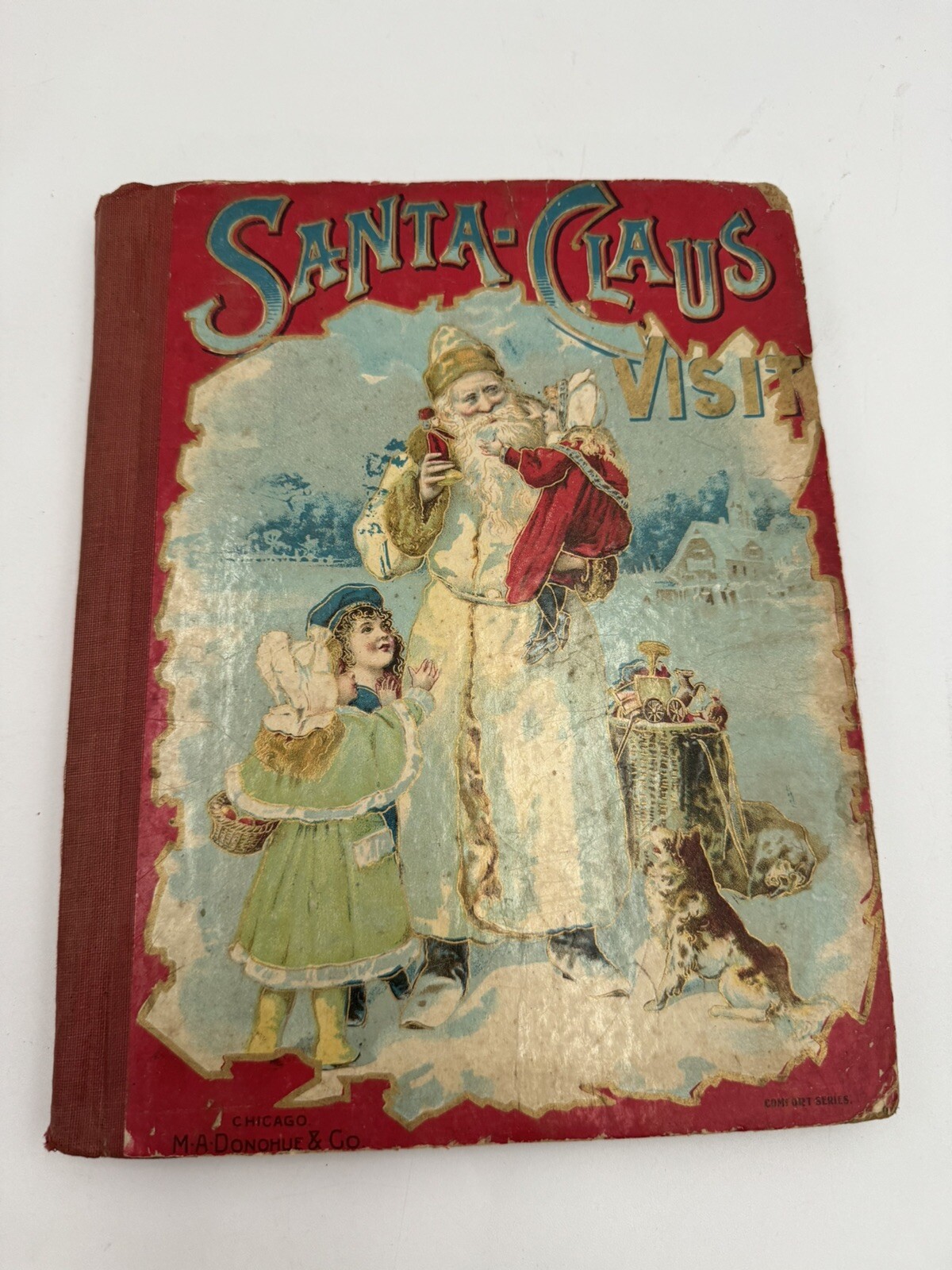 ANTIQUE BOOK SANTA CLAUS VISIT M.A. DONOHUE & Co. CHARLES BROWN CIRCA 1890s