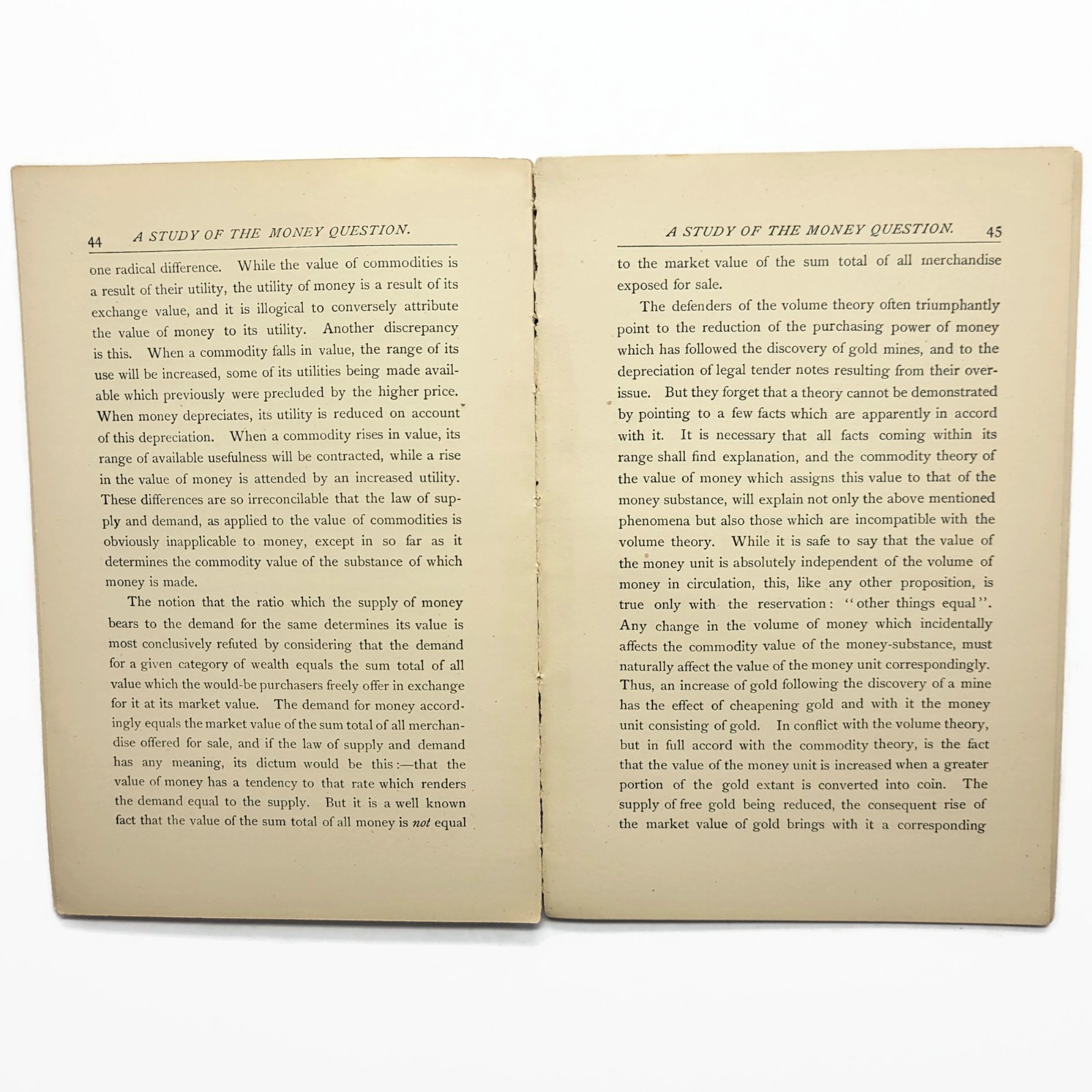 Vintage 1894 A Study of The Money Question Economics History Book Hugo Bilgram