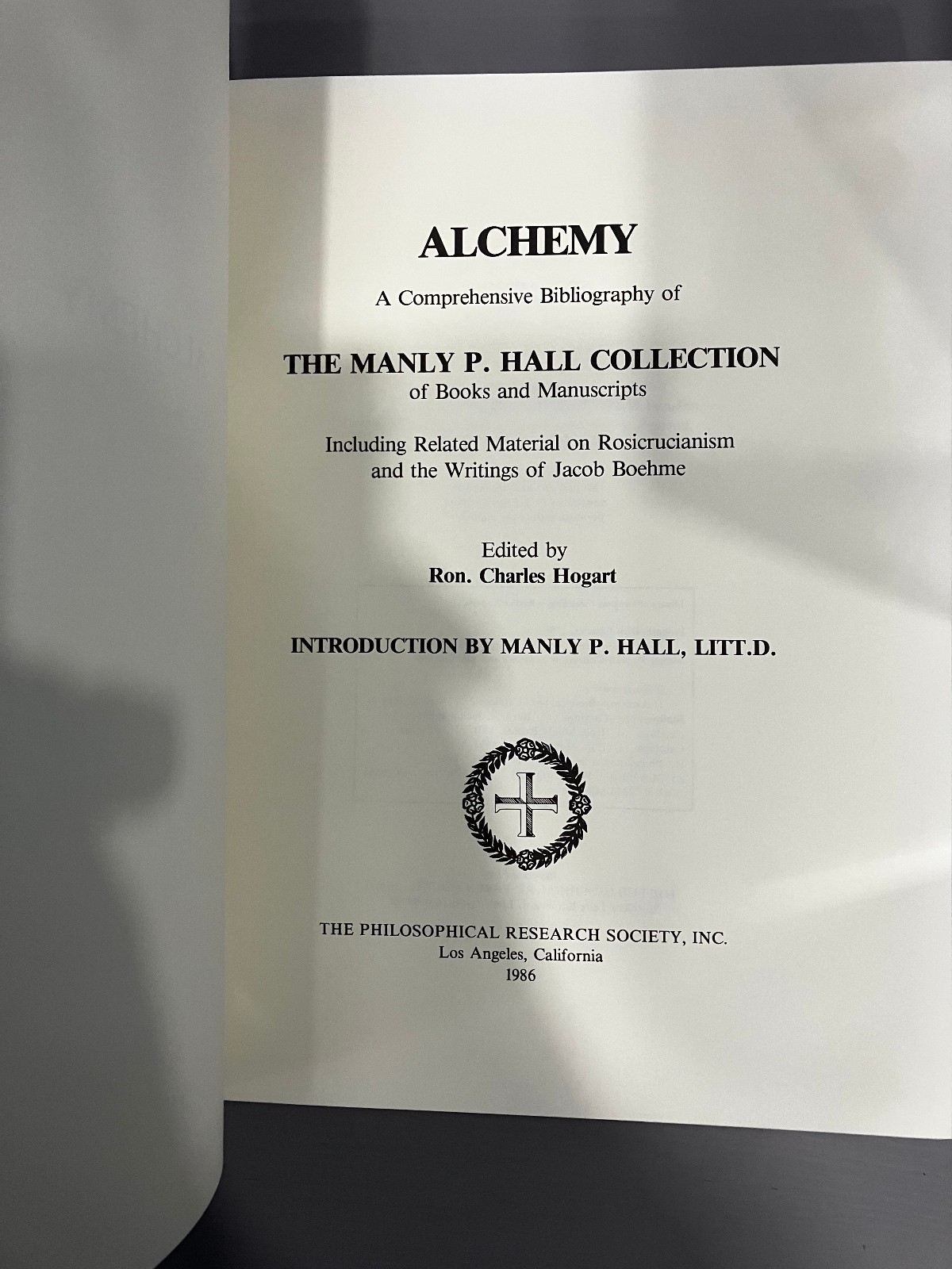 Alchemy Comprehensive Bibliography Manly P. Hall Collection of Books Manuscripts