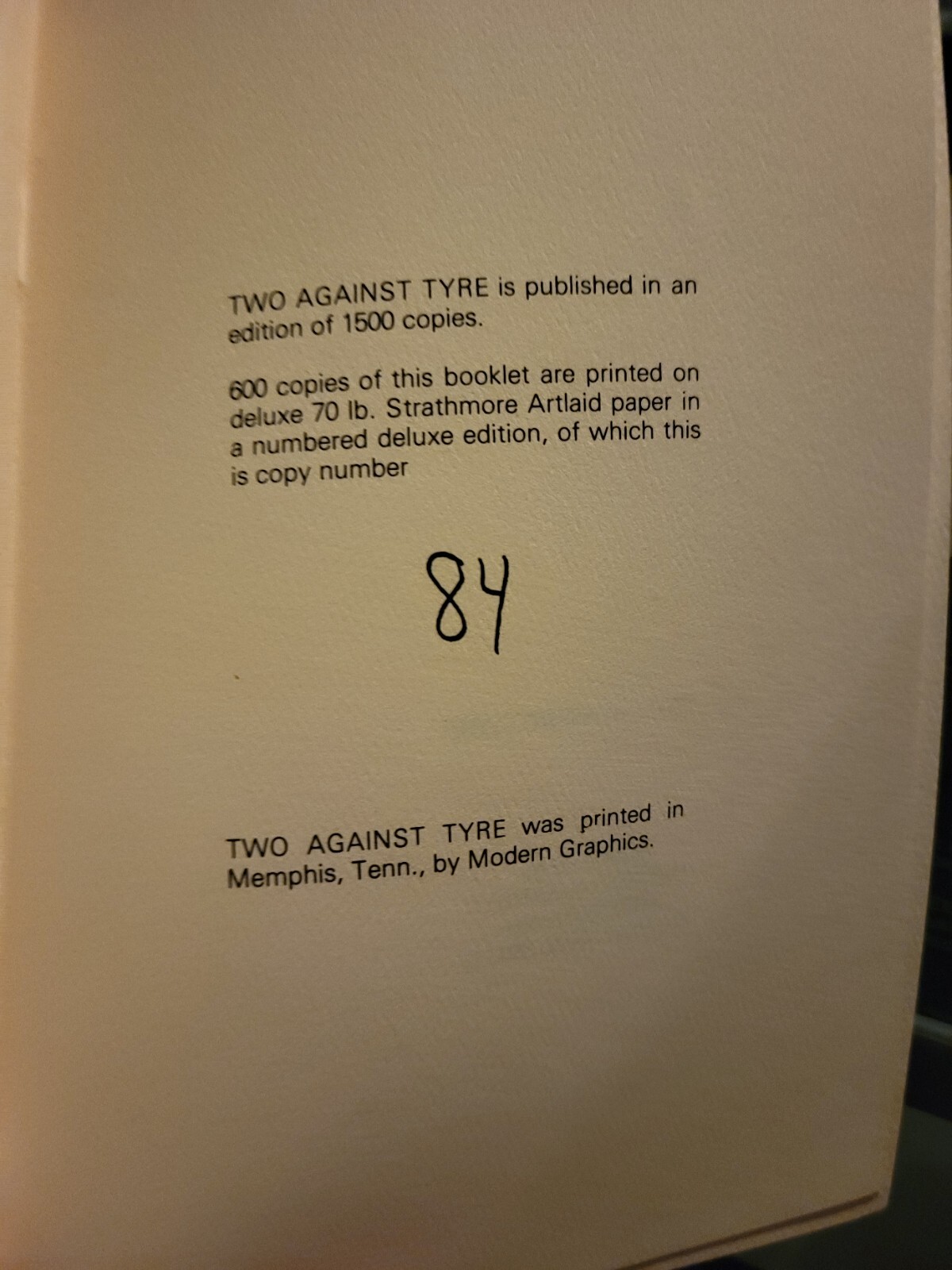Two Against Tyre by Robert E. Howard – Illustrared First Limited Edition #84