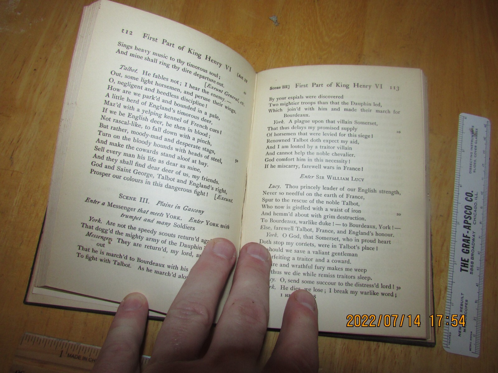 Shakespeare’s King Henry the Sixth Part I by W. J. Rolfe 1910 HC ex-library