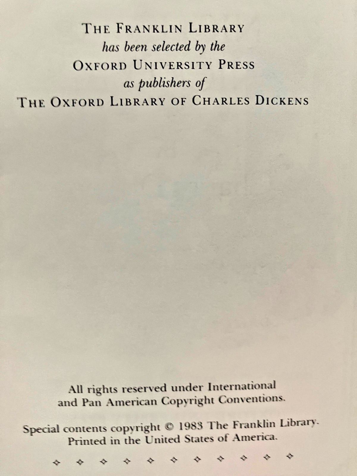 Dickens, NICHOLAS NICKLEBY (Franklin Library/Oxford University Press, 1983)