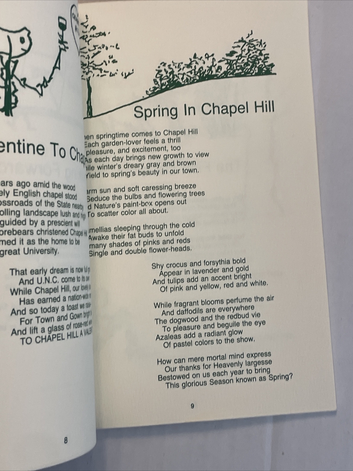 1982 CHAPEL HILL IN VERSE Lois Bracken NORTH CAROLINA NC