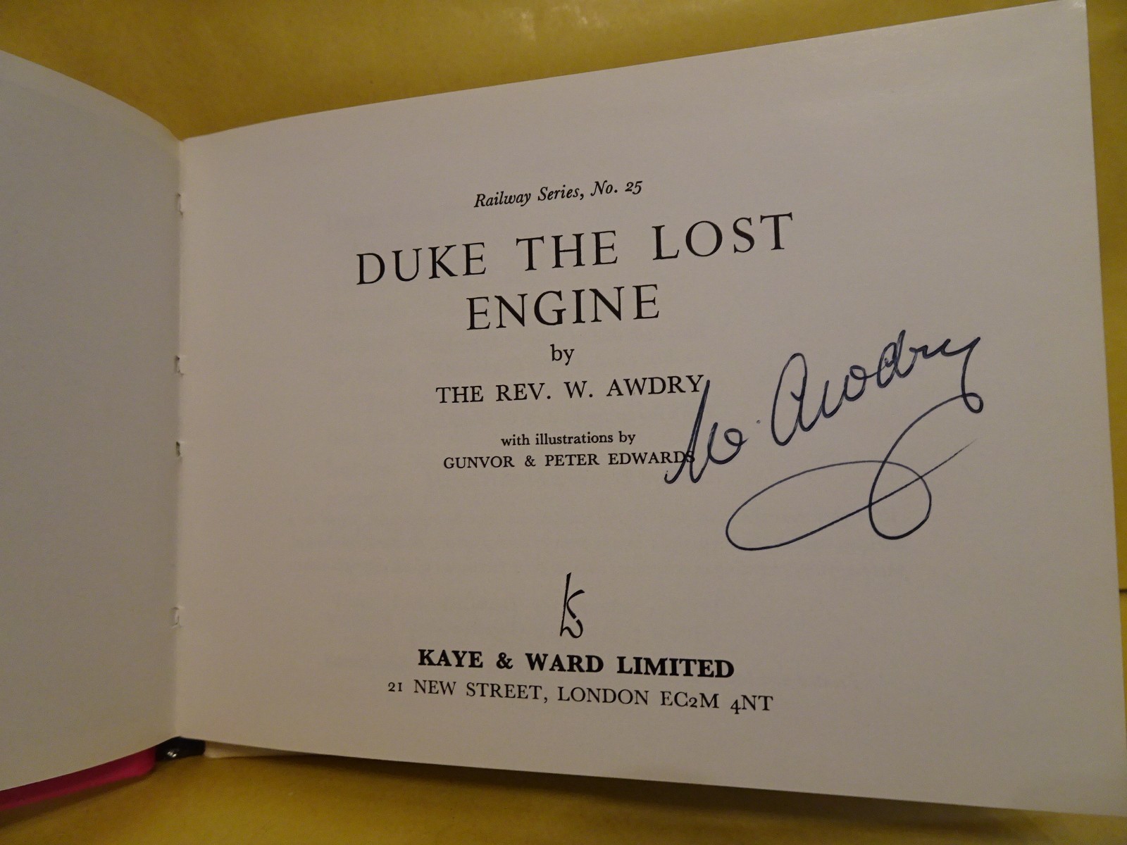Rev. W Awdry – DUKE THE LOST ENGINE – Signed HC 1979