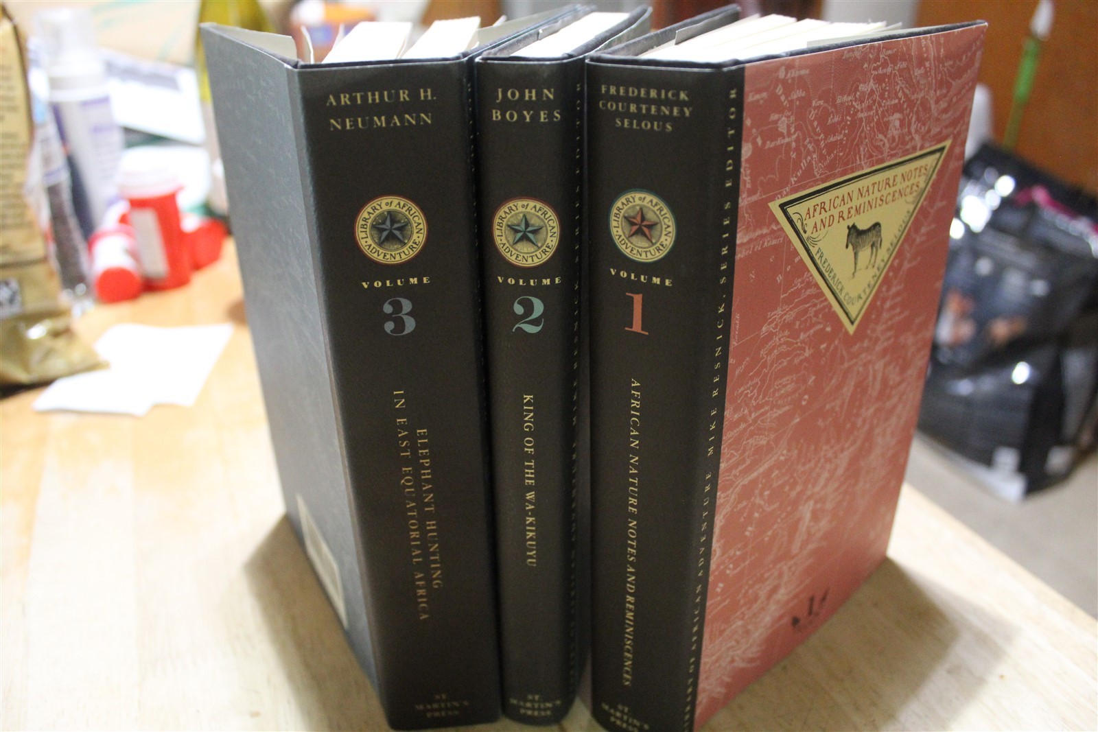 LIBRARY OF AFRICAN ADVENTURE 3 VOL SET – WA-KIKUYU, ELEPHANT HUNTING, SEE BELOW