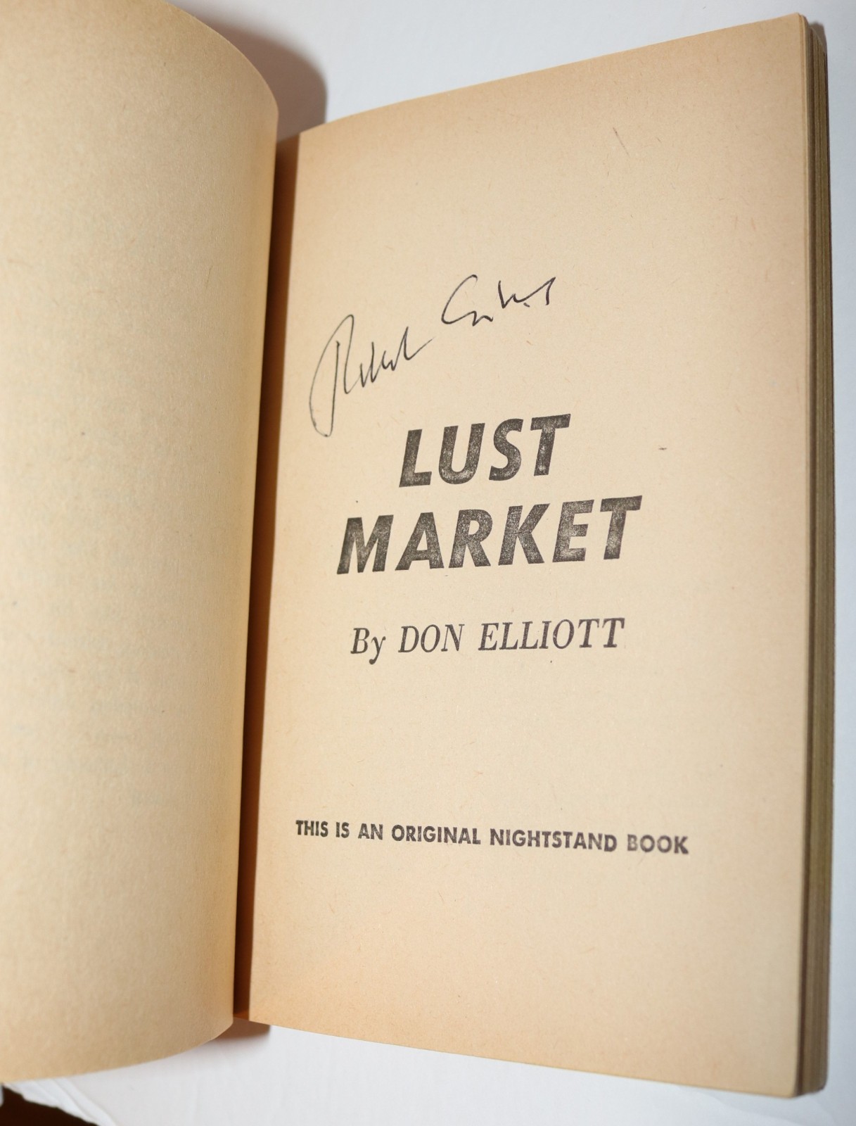 Signed Robert Silverberg Lust Market Don Elliott 1962 Sleaze Smut Erotica NB1625