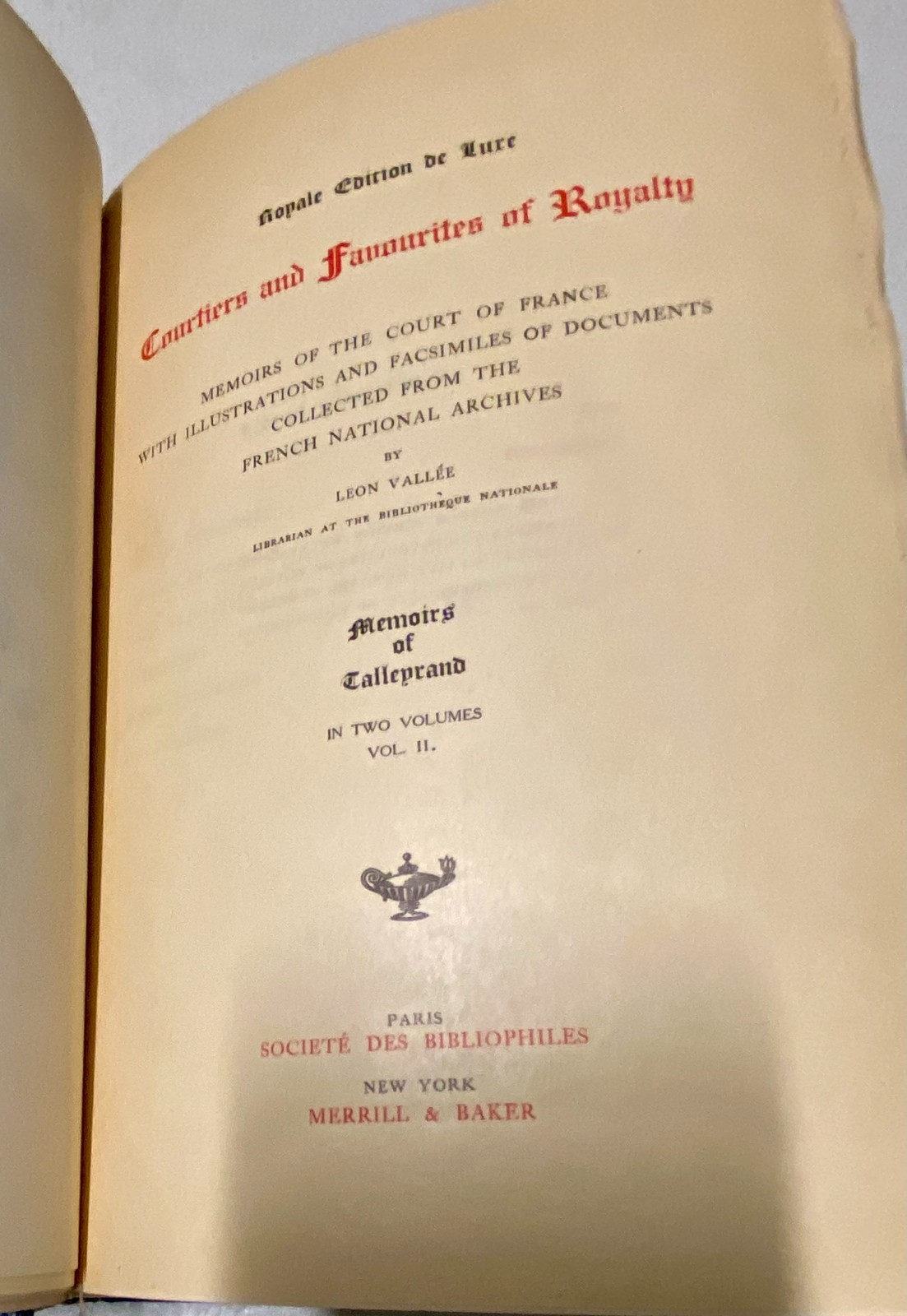 Lot of 2 Courtiers and Favourites of Royalty Memoirs of Madame du Barri HC