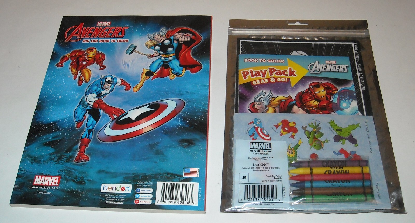 AVENGERS MARVEL COMICS BIG FUN COLOING BOOK 2015 NEW UNUSED with PLAY PACK MIP