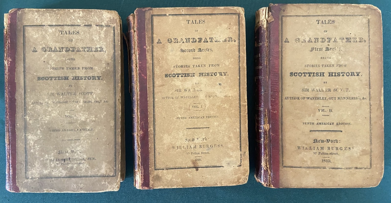 Tales of a Grandfather 1828 1829 1830 Sir Walter Scott 3 Books +1809 Bonus Book