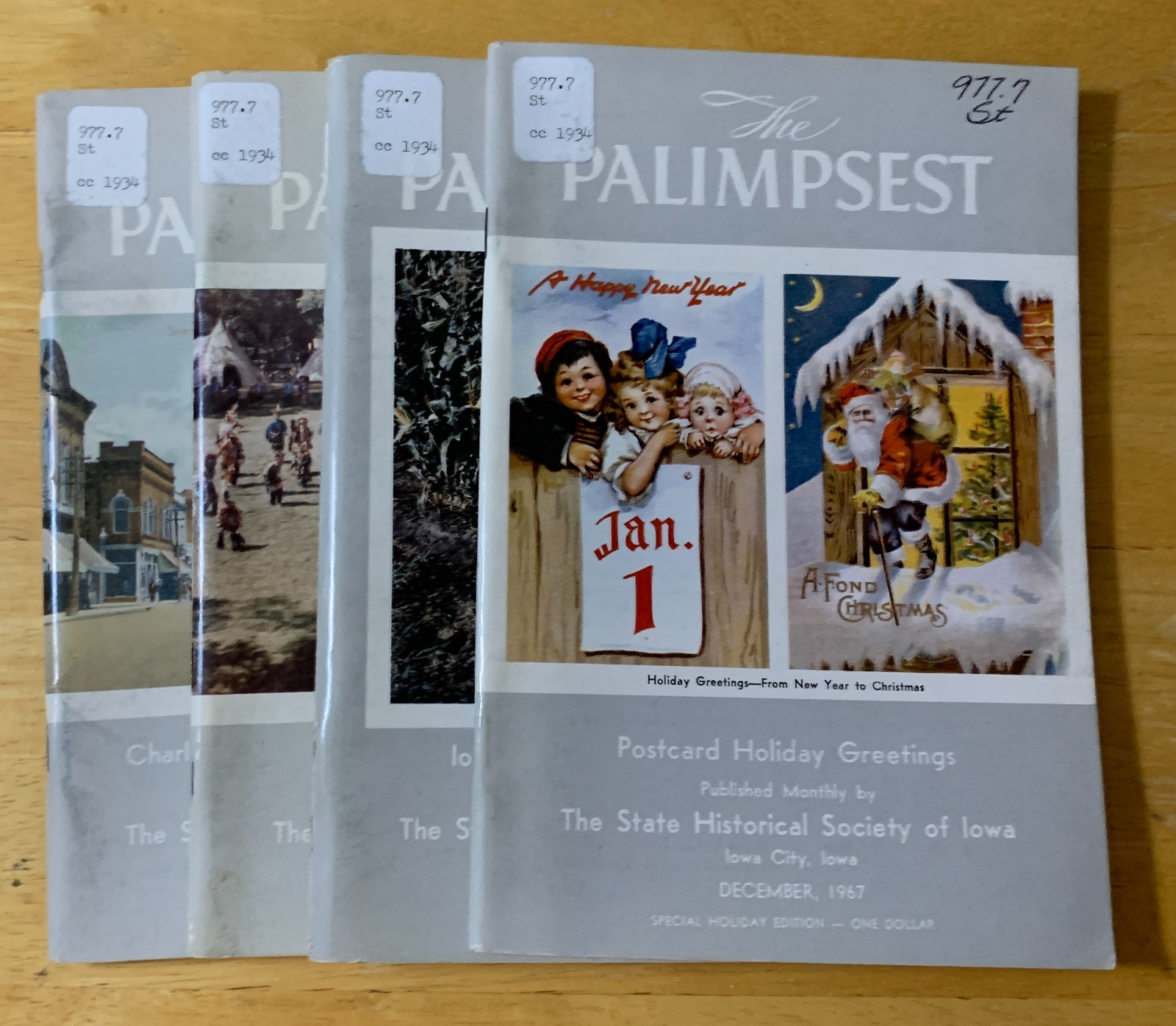 Lot of 4 PALIMPSEST Magazines – 1967 – State Historical Society of Iowa