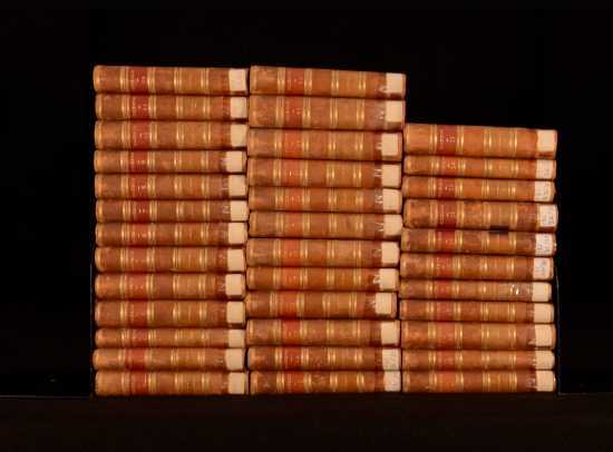 1827 35Vols Cicero Complete Works Le Clerc French Language Leather Bindings