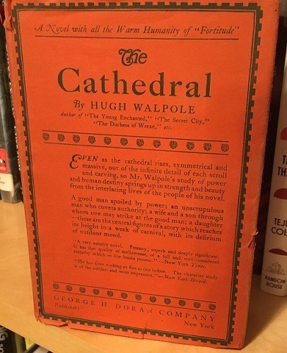 Hugh Walpole~THE CATHEDRAL~TRUE 1922 1ST/DJ