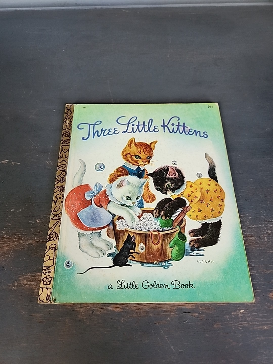 Vintage THREE LITTLE KITTENS A Little Golden Book 1942 Very Good Condition