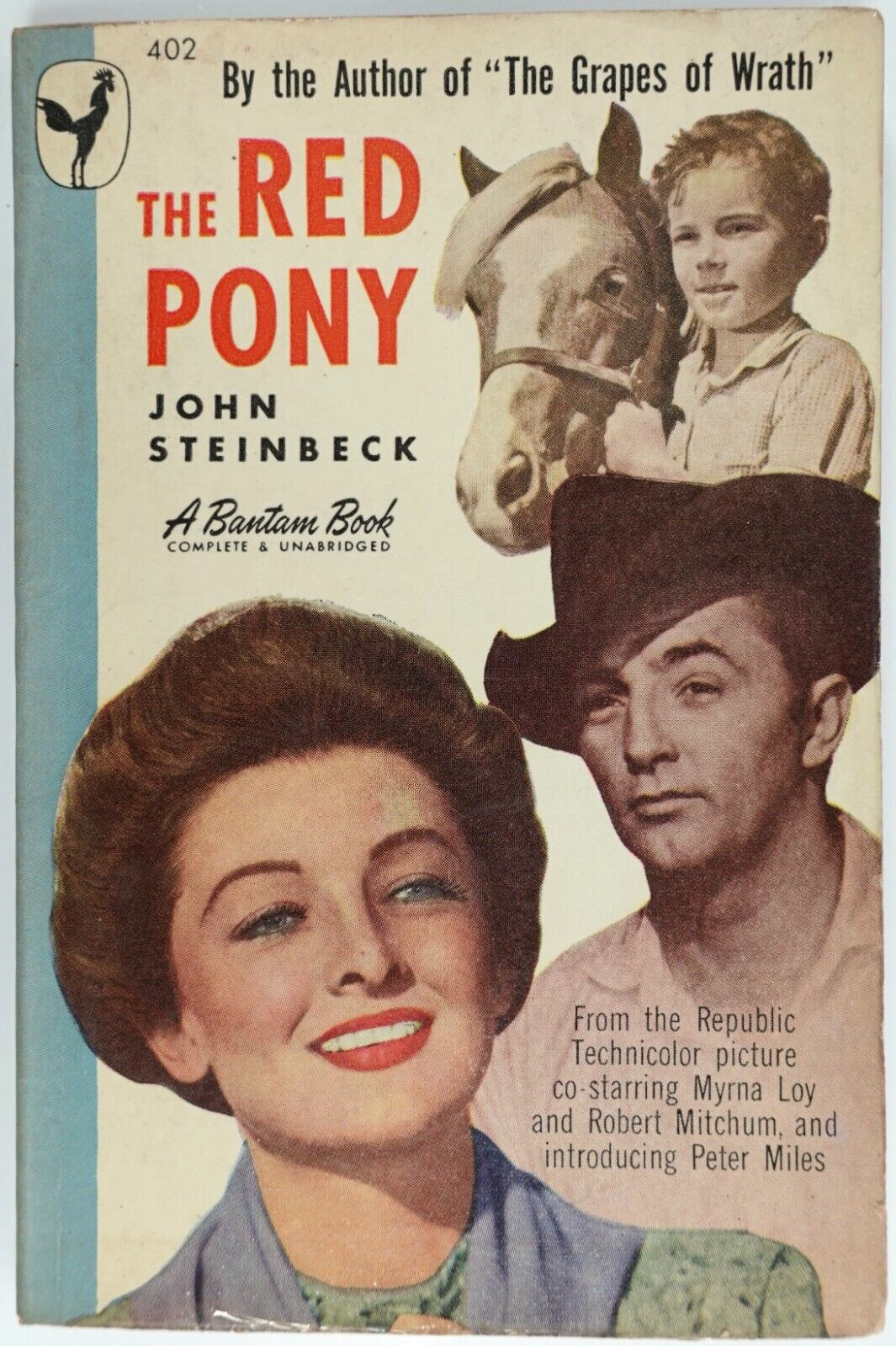 The Red Pony by John Steinbeck #402 Paperback Robert Mitchum M. Loy Tie-In 1948