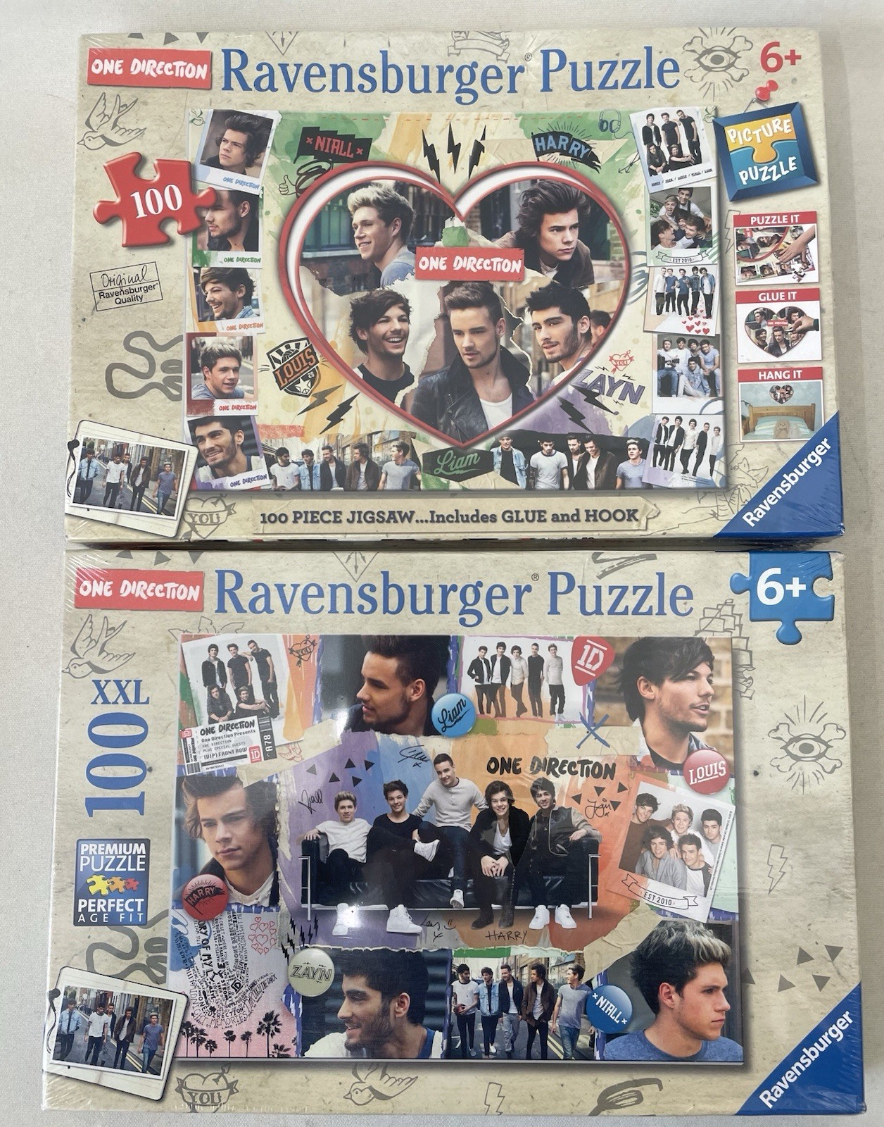 One Direction Bundle 2 x 100 Piece Jigsaw Puzzles & Stationery Gift Set