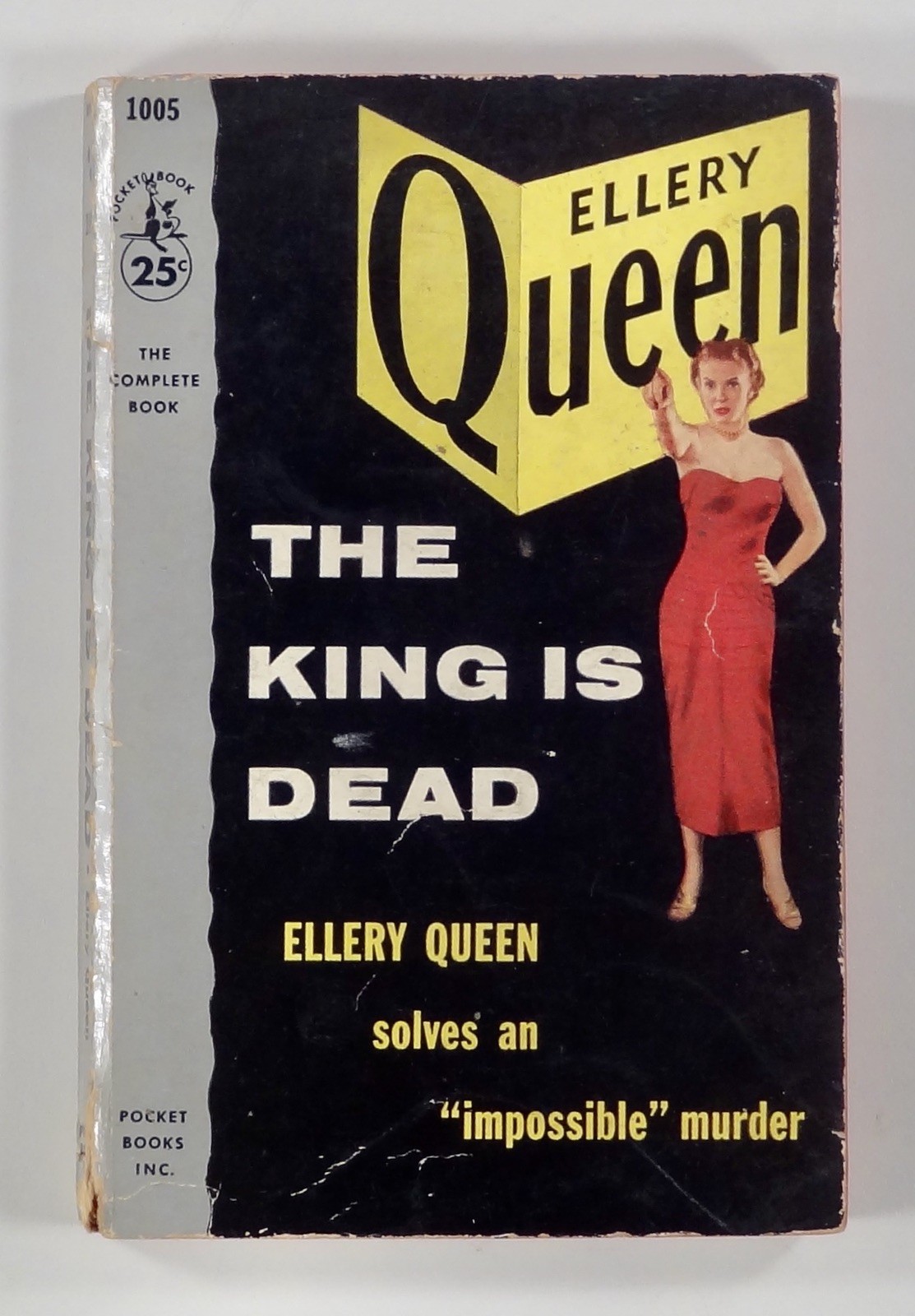 1954 Ellery Queen THE KING IS DEAD first printing thus POCKET BOOKS #1005 pb
