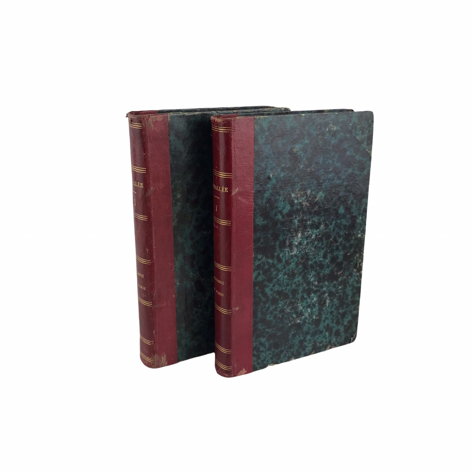 1857 Histoire De Paris LaVallee 2 Volume French Language Leather Bound Books 2nd