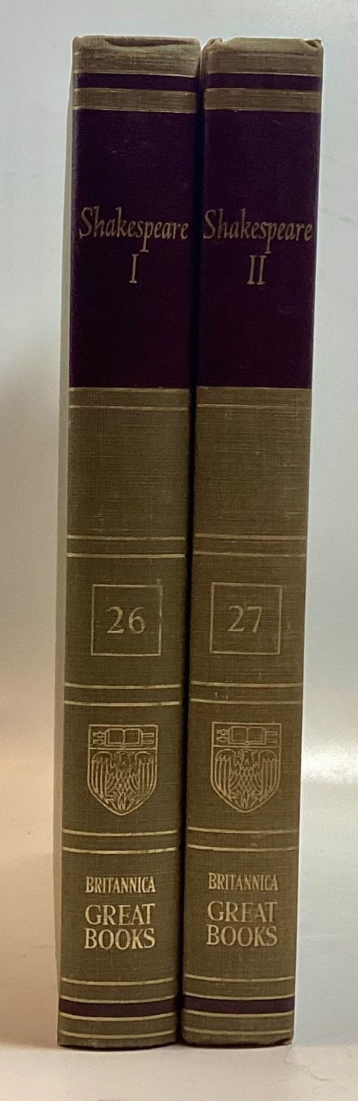 Great Books Shakespeare Vol. 1 #26 & Vol 2 #27 1952