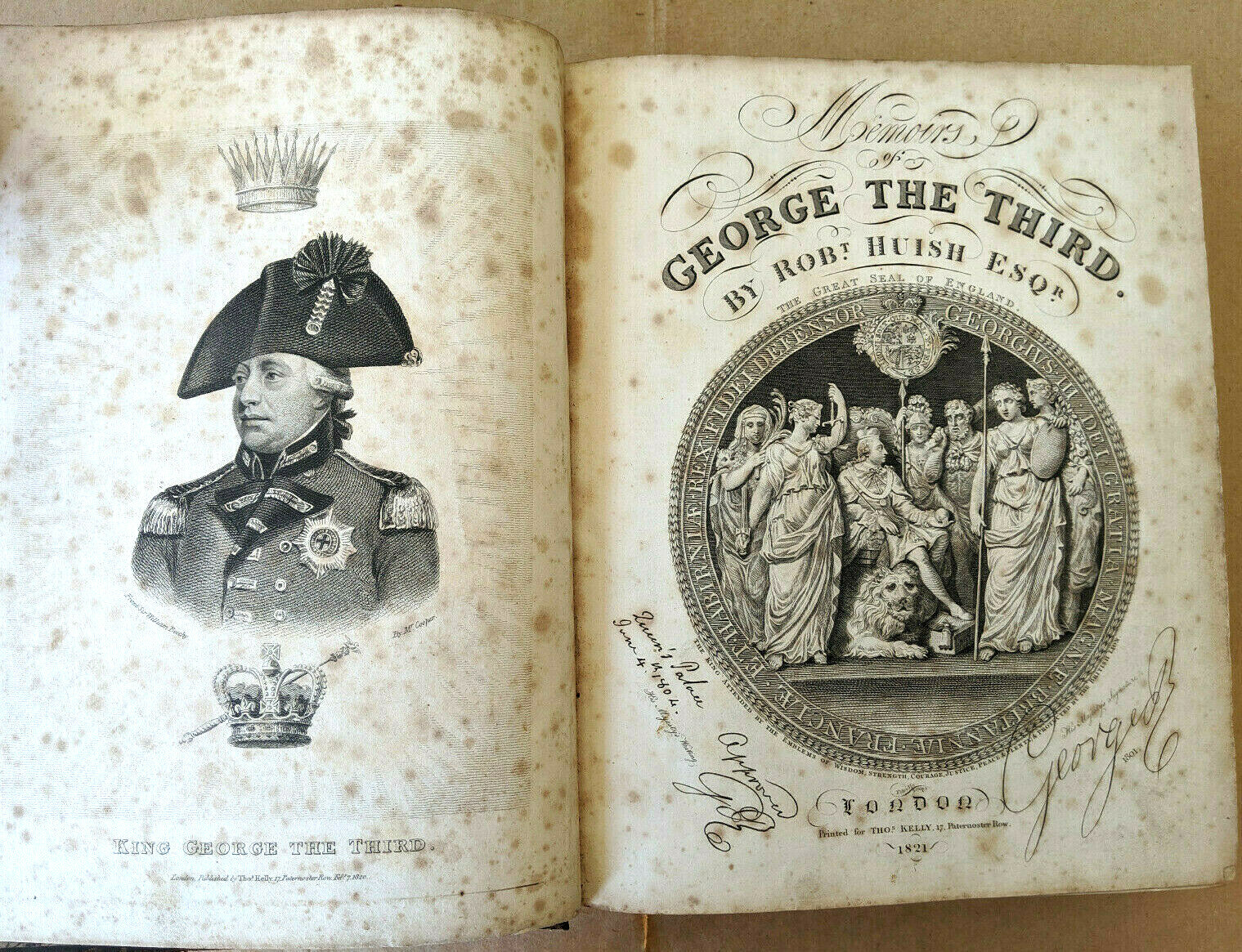 Memoirs of George The Third by Robert Huish 1821 True First Edition Full Leather