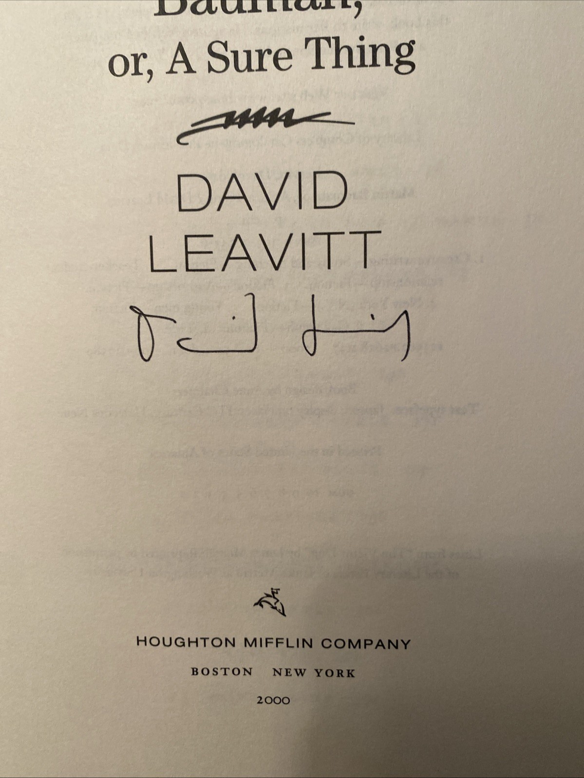 David LEAVITT / While England Sleeps & Martin Bauman Signed 1st Editions