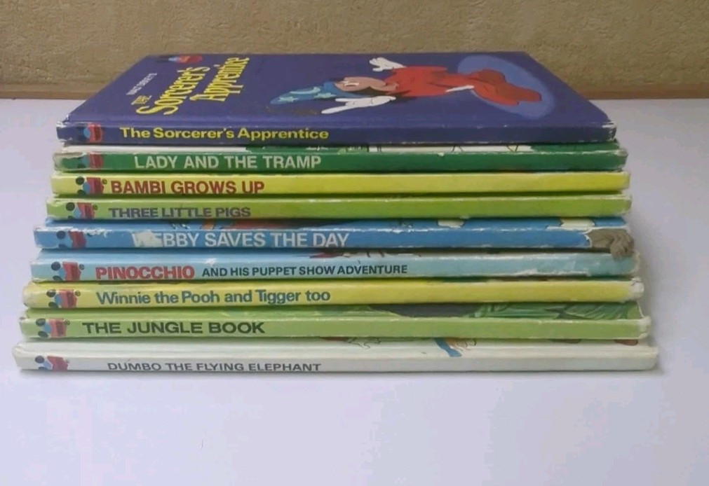 Disneys Wonderful World Of Reading Books Lot of 9 Vintage Childrens Hard Cover
