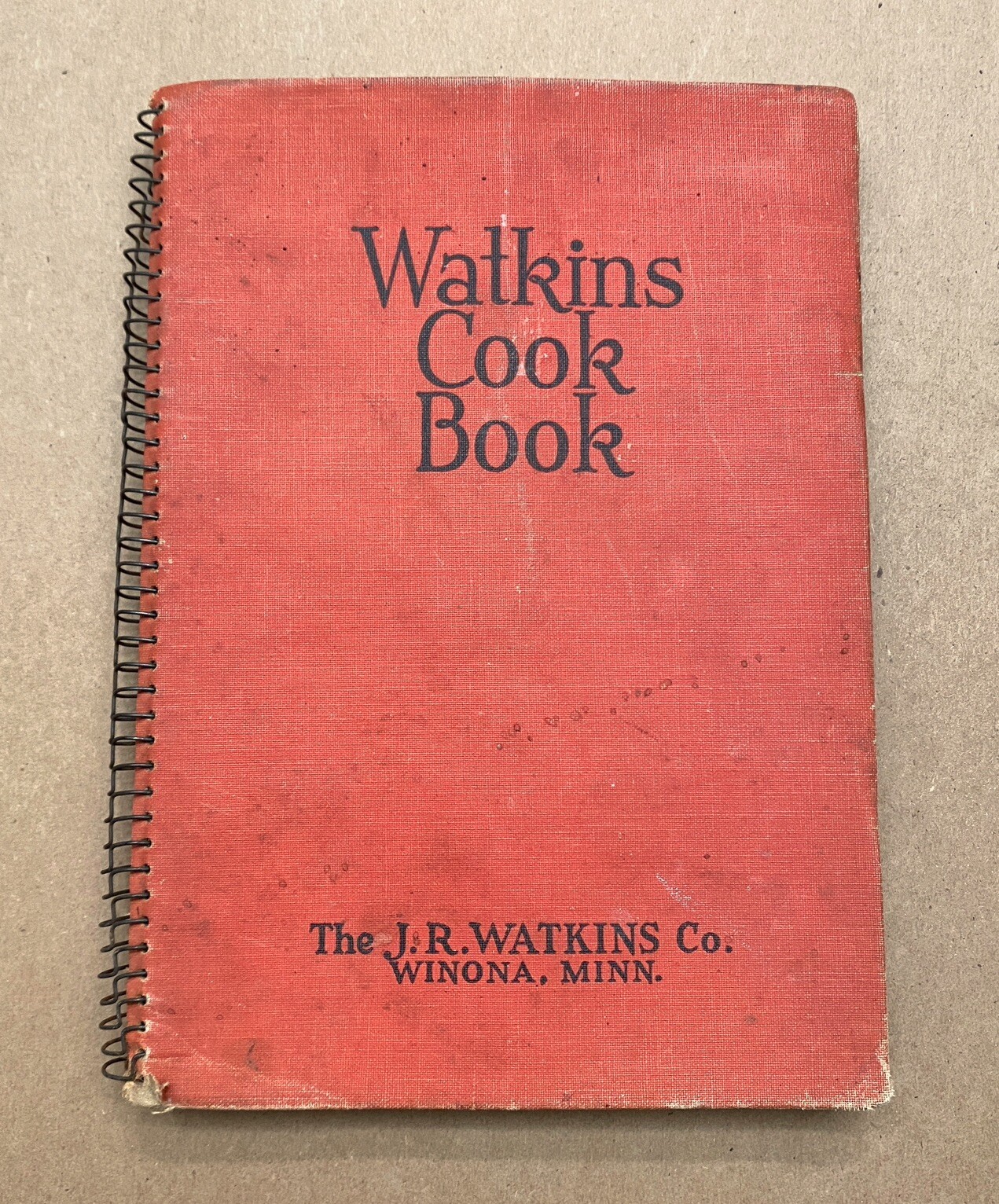 Vintage 1936 Watkins Cook Book J.R. Watkins Co Winona Minnesota HC Spiral Bound